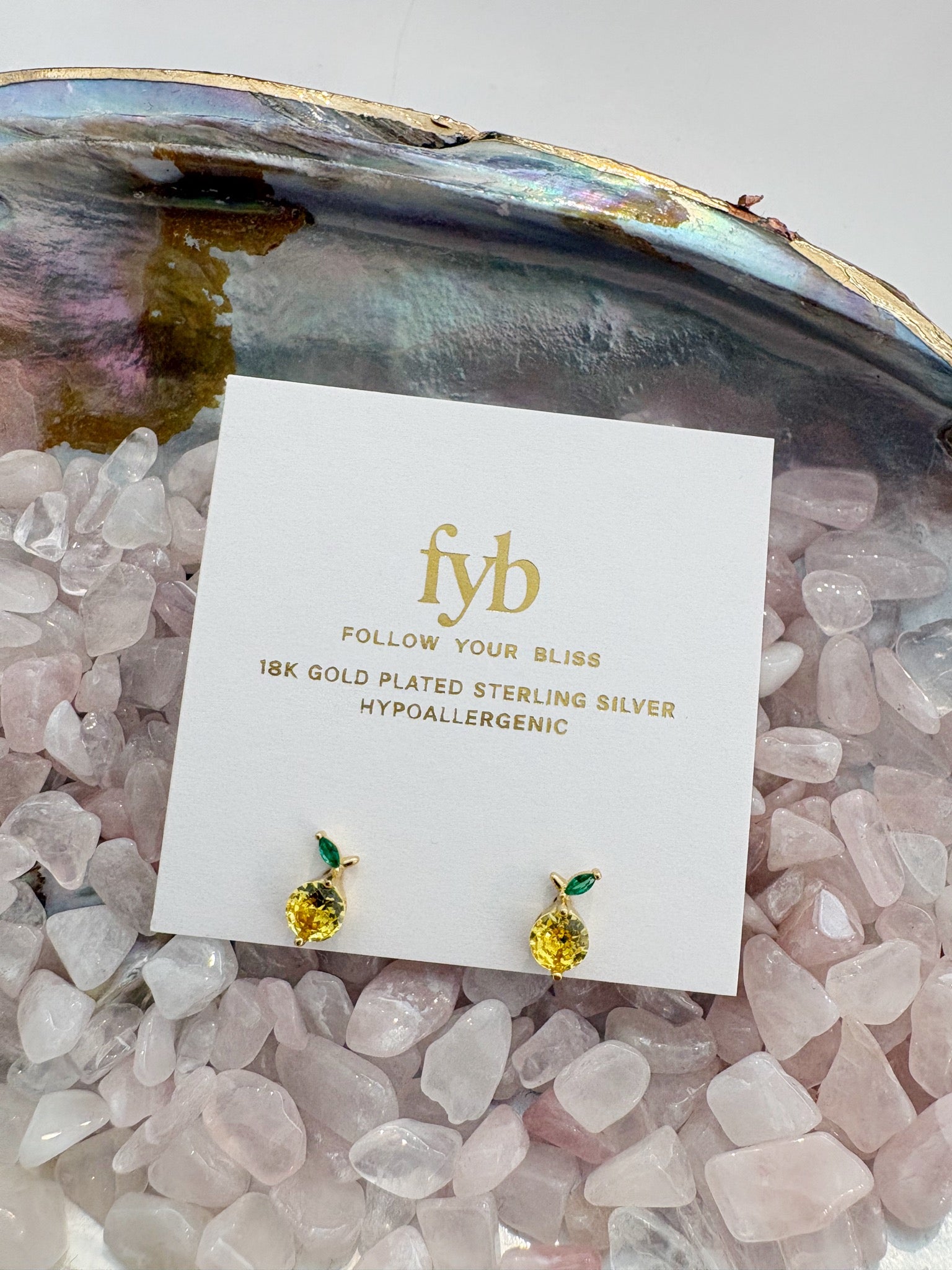 Lemon Post Earrings {Gold}