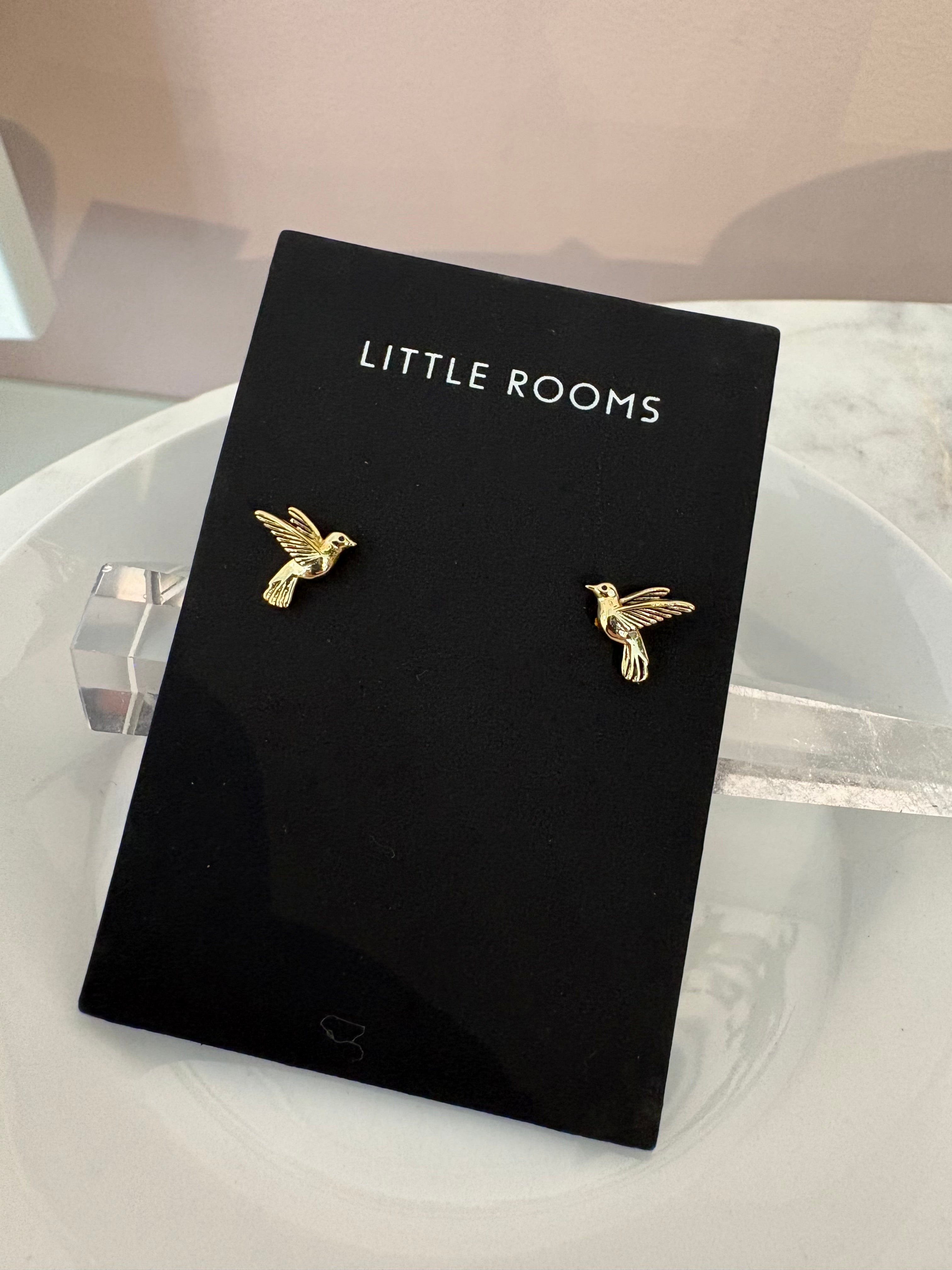 Hummingbird Stud Earrings {Gold}