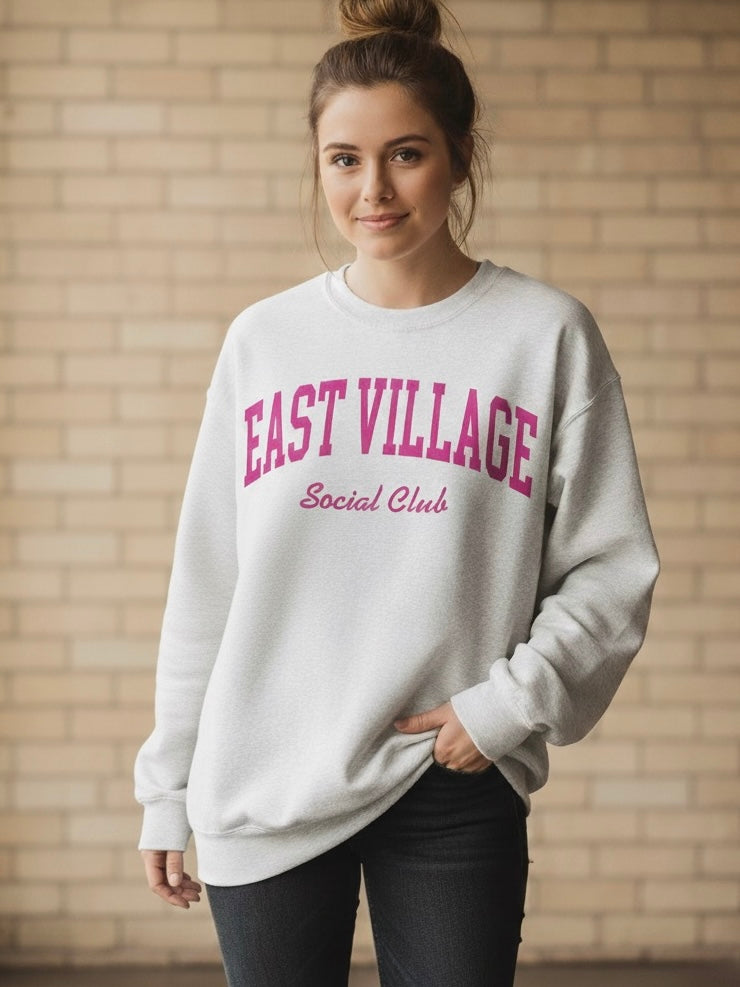 East Village Social Club Sweatshirt {Heather Gray}