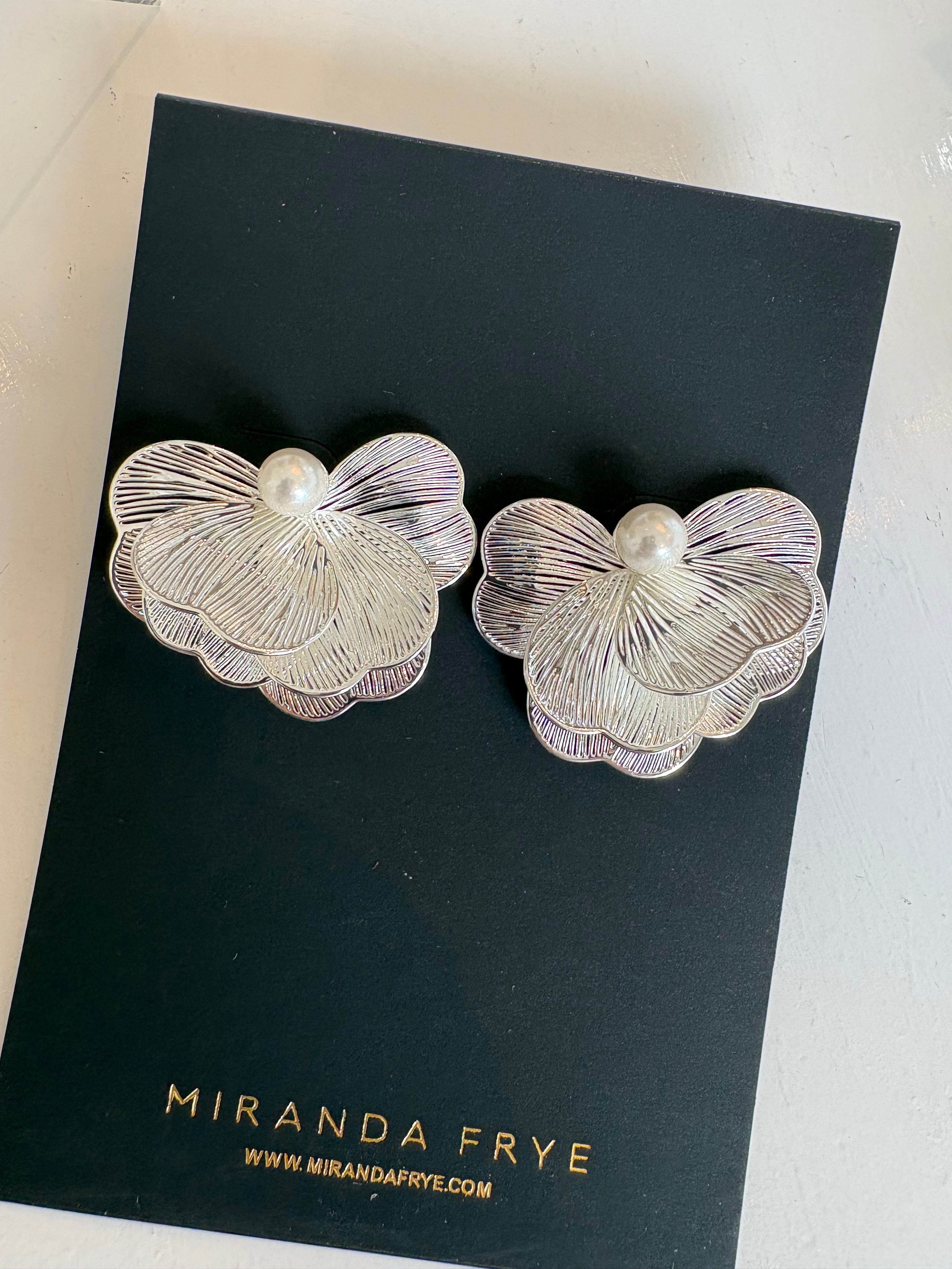 Lily Statement Earrings {Silver}
