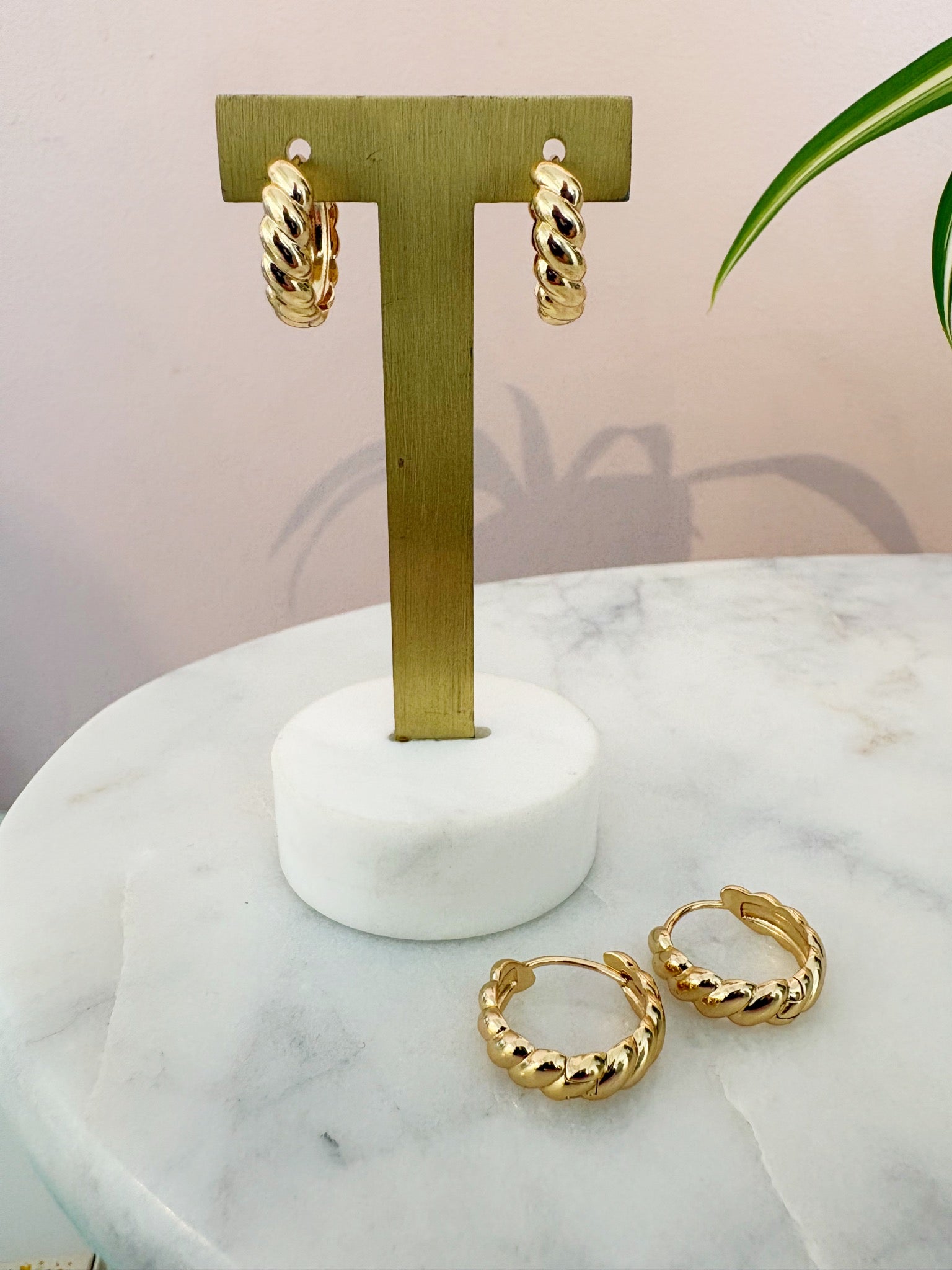 Croissant Hoop Earrings {Gold}
