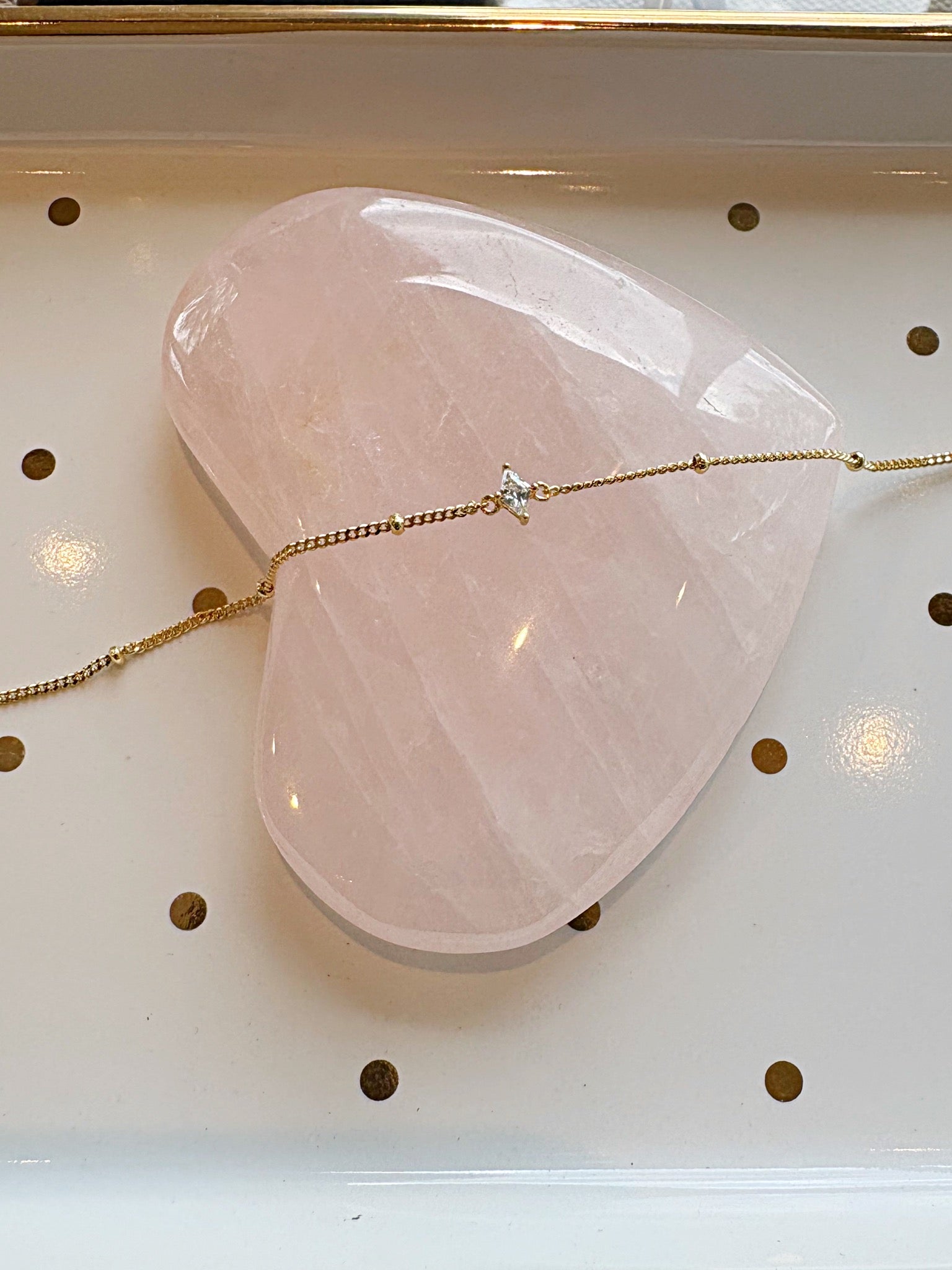 Kite Rhinestone Station Bracelet {Gold}