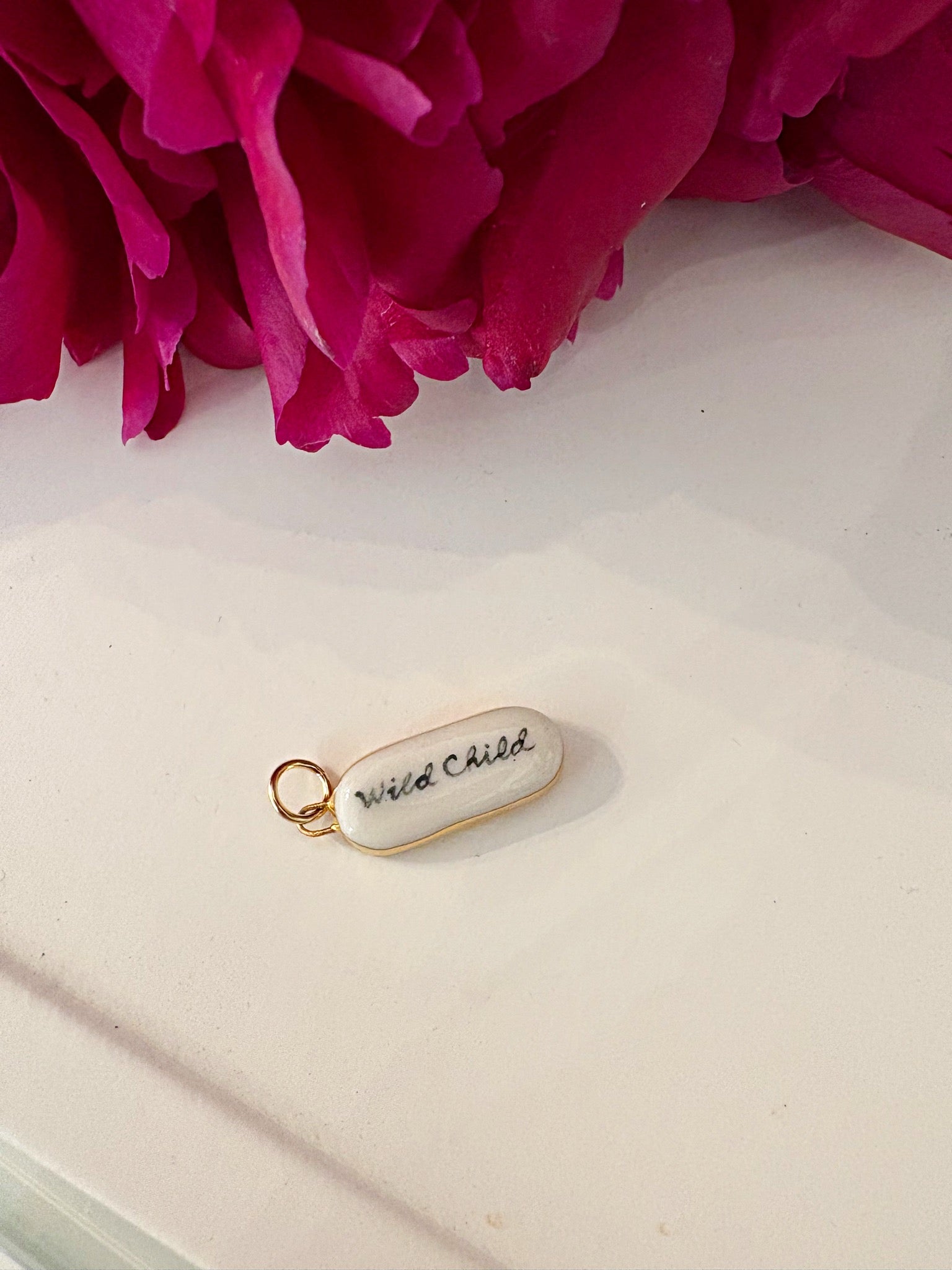 Wild Child Porcelain Charm {Gold}