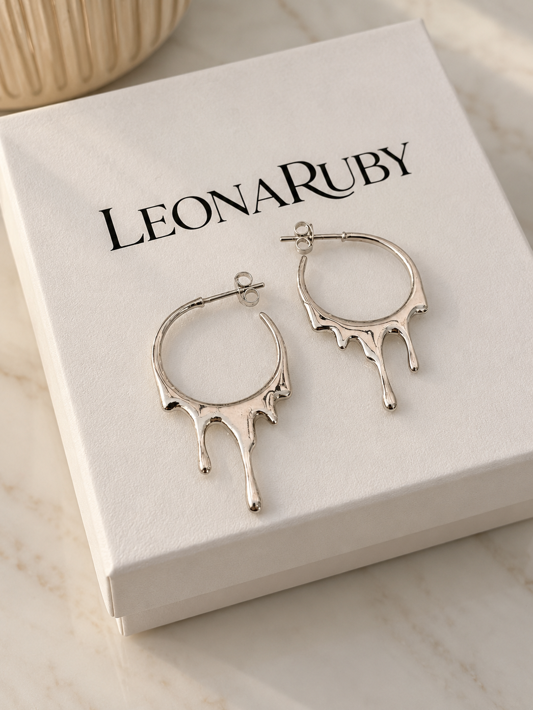 Honey Hoop Earrings {Silver}