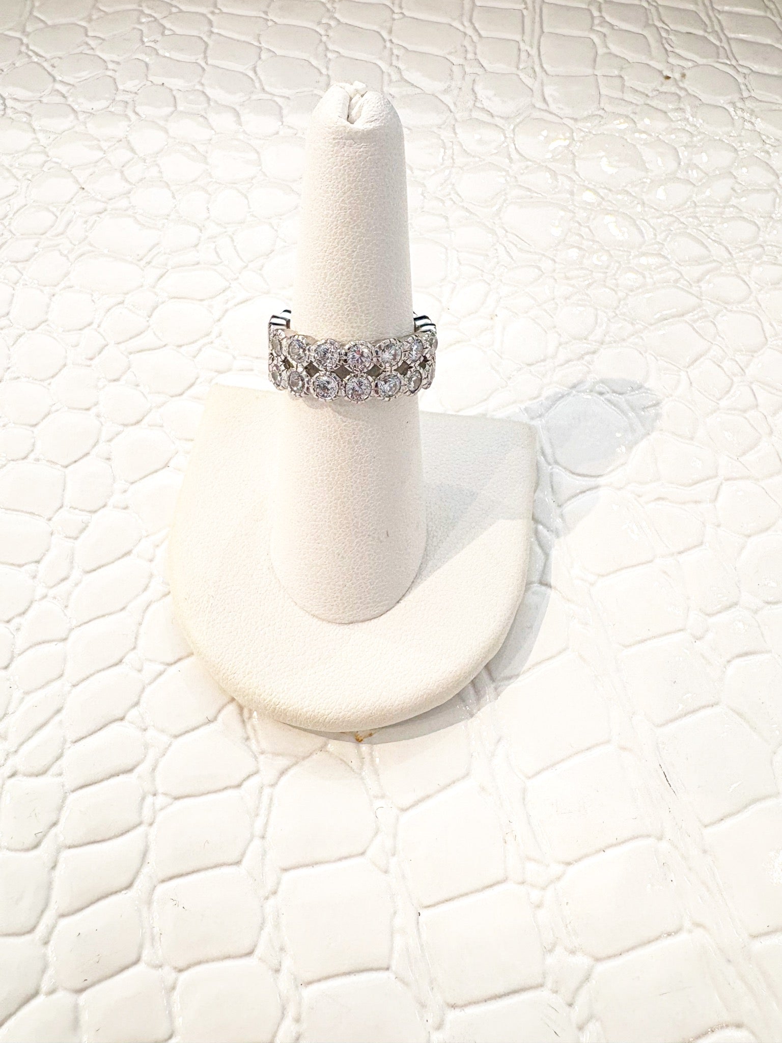 Dotted Double Row Eternity Ring {Silver}