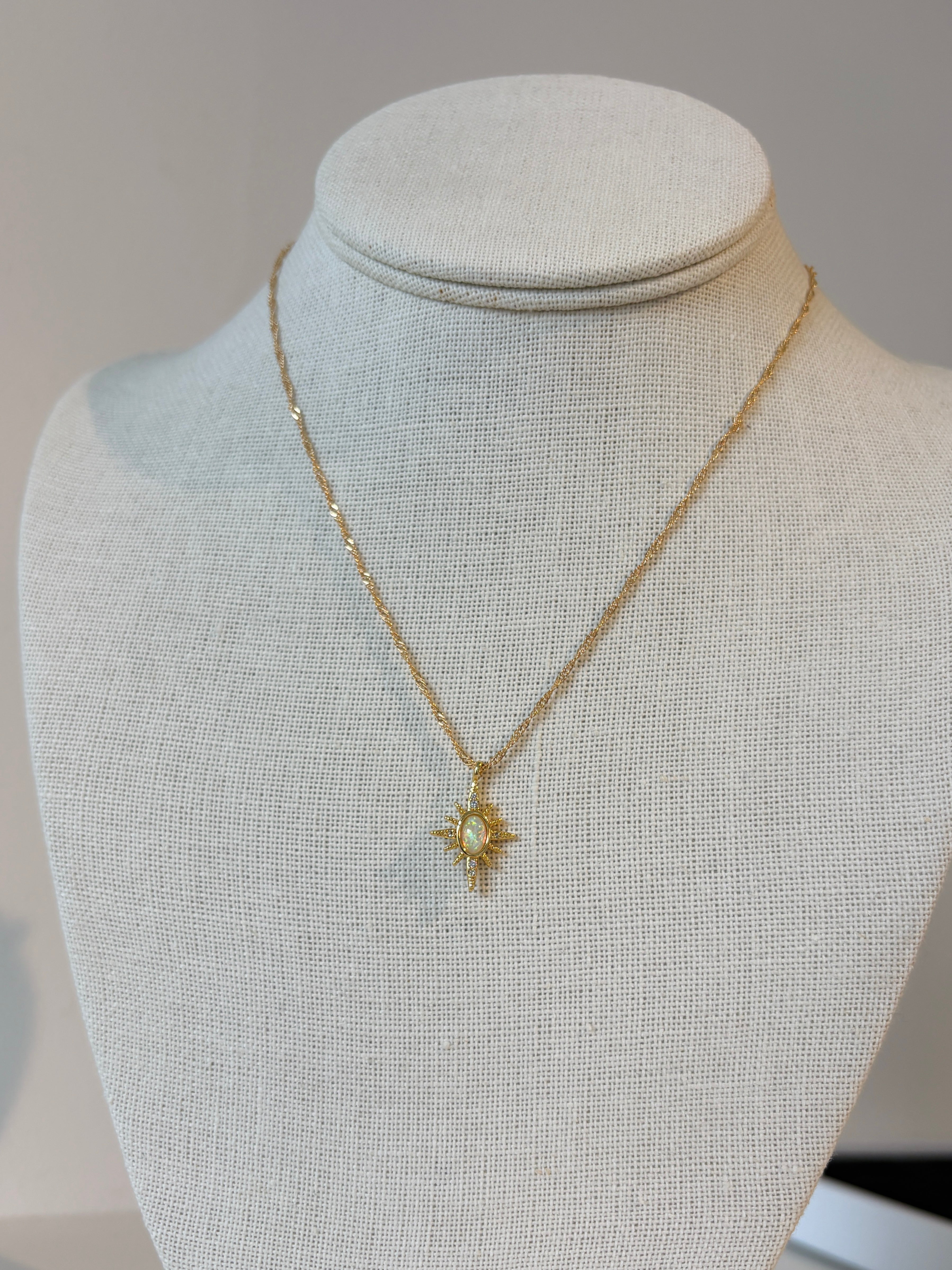 Dainty Opalite Sparkle Sunburst {Gold}