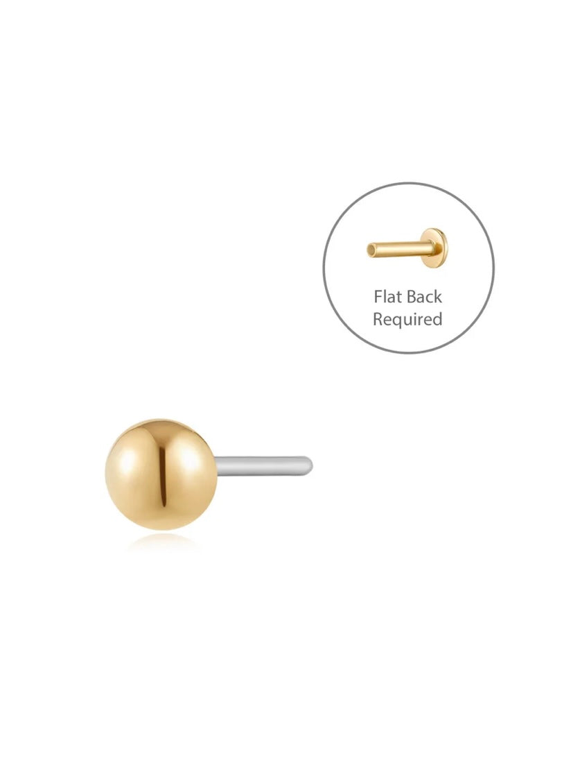 Sphere Flatback Earring {14kt}