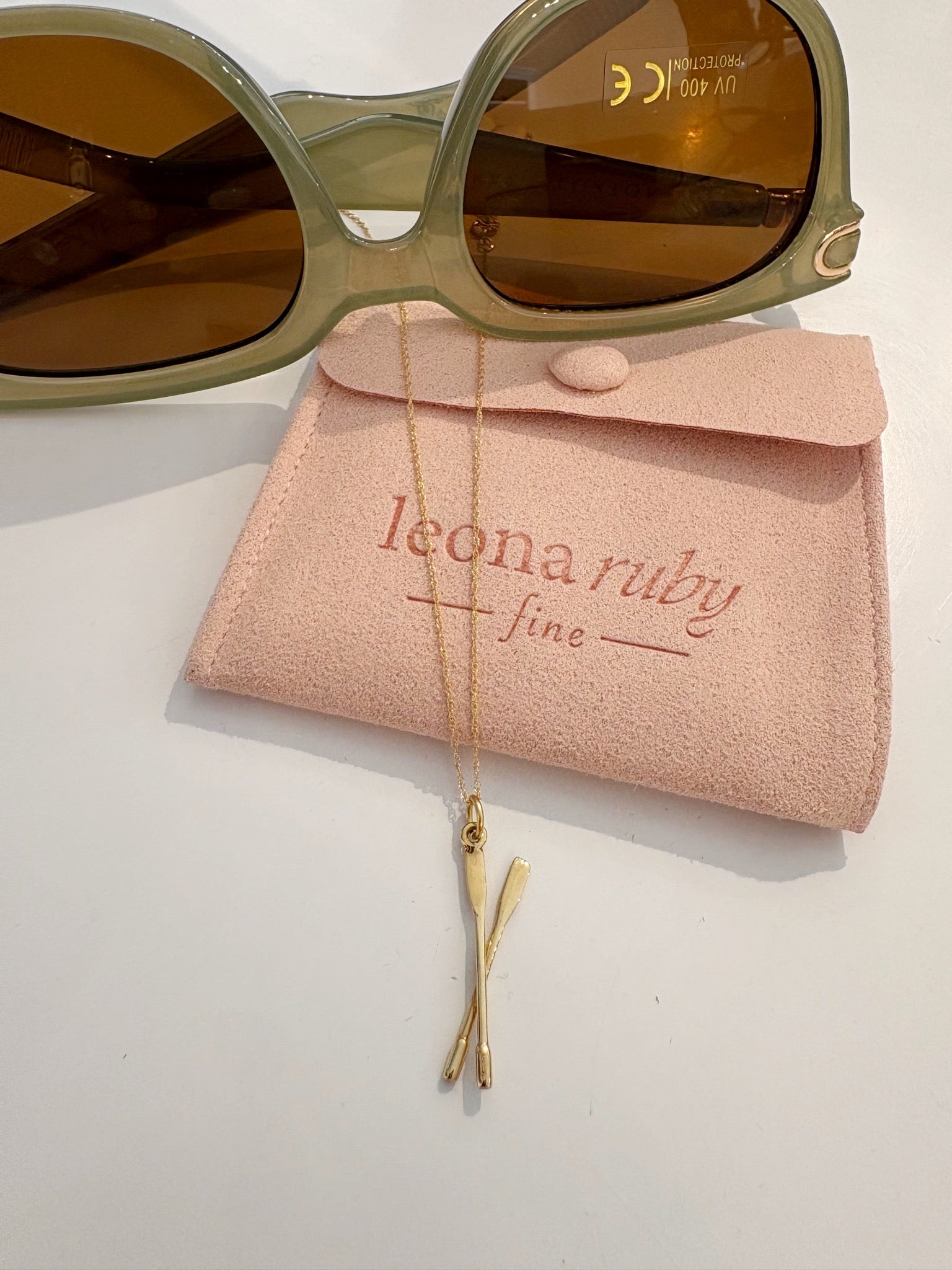 Oars Pendant Necklace {14kt/Estate}