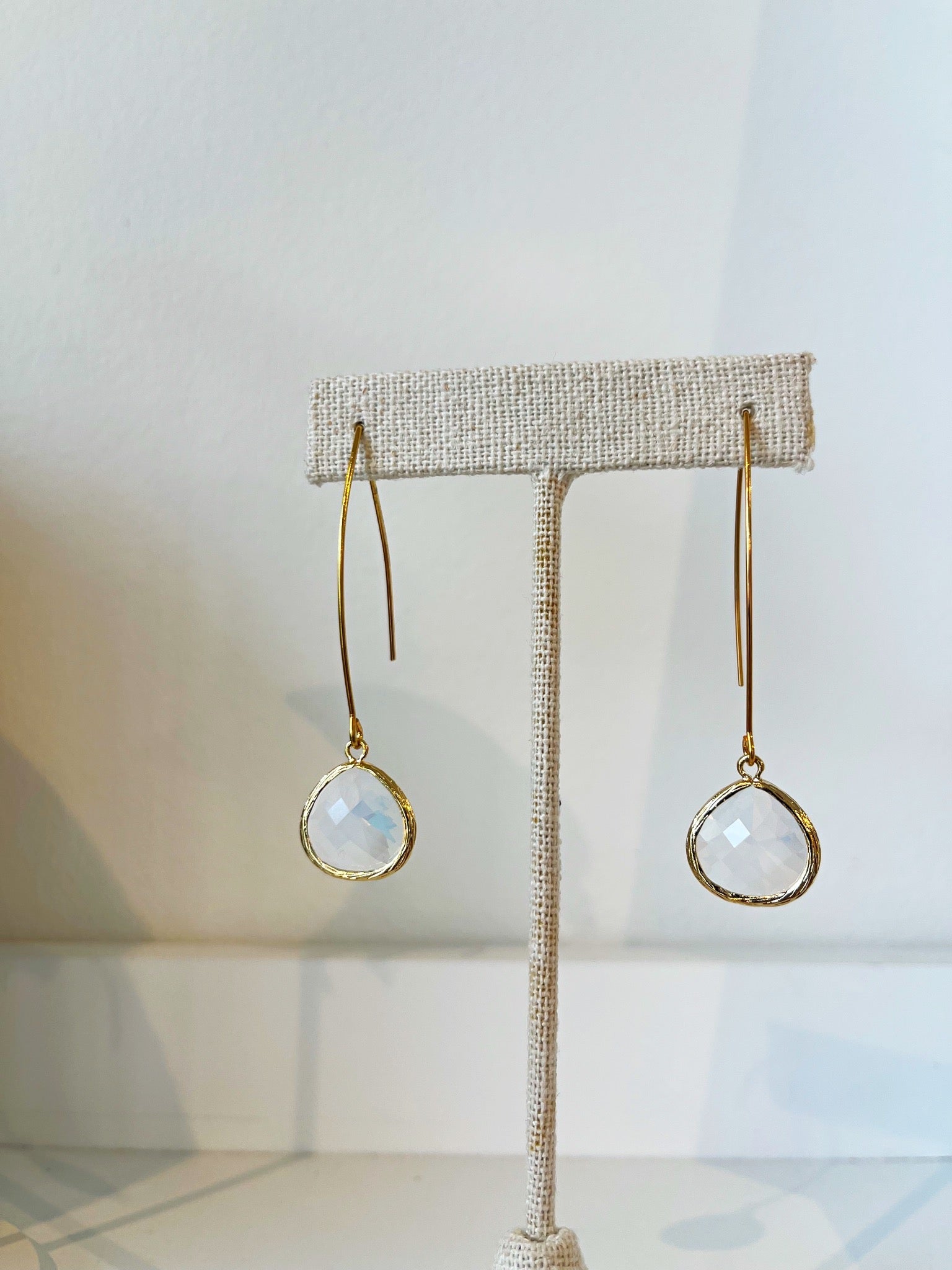 Teardrop Hook Earrings {Opalite/Gold}