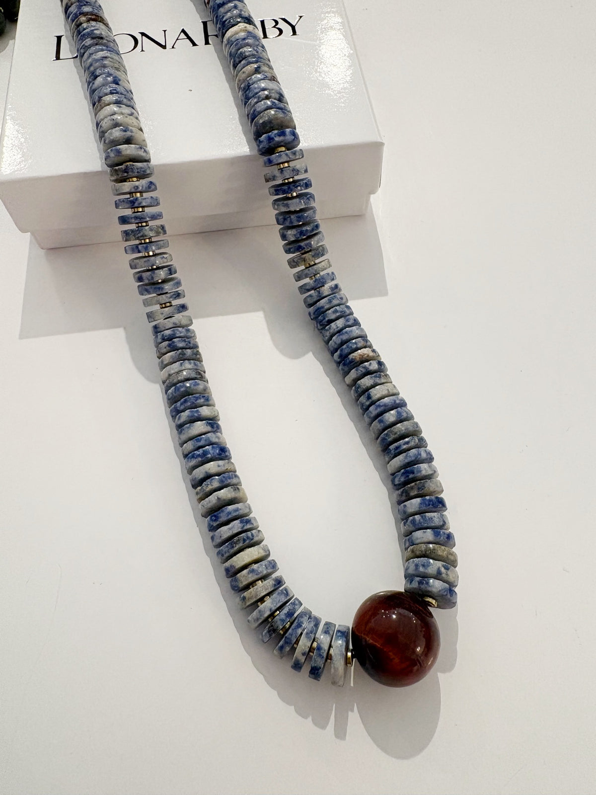 Indigo Ember Beaded Necklace