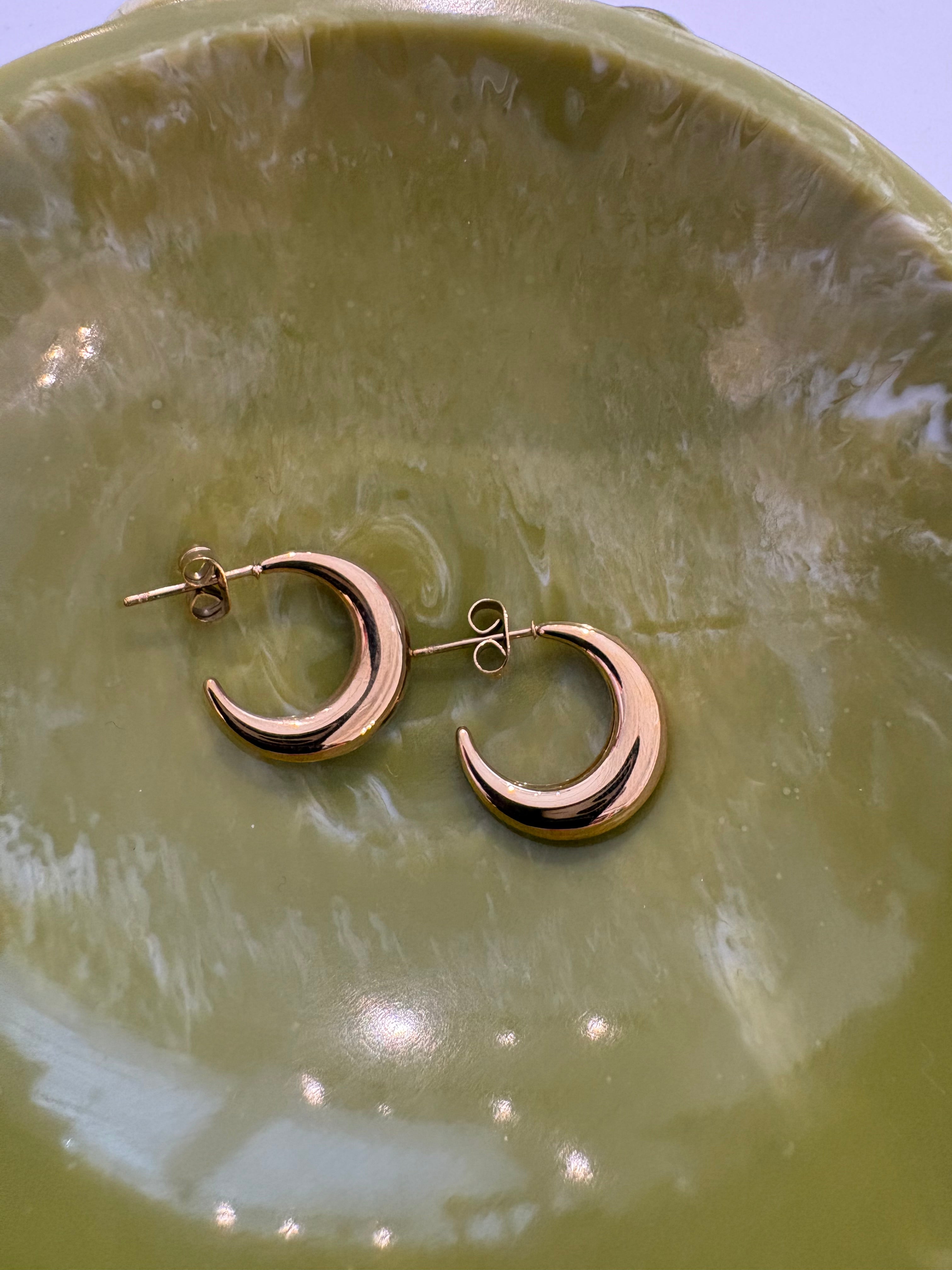 Crescent Hoop Earrings {Gold}