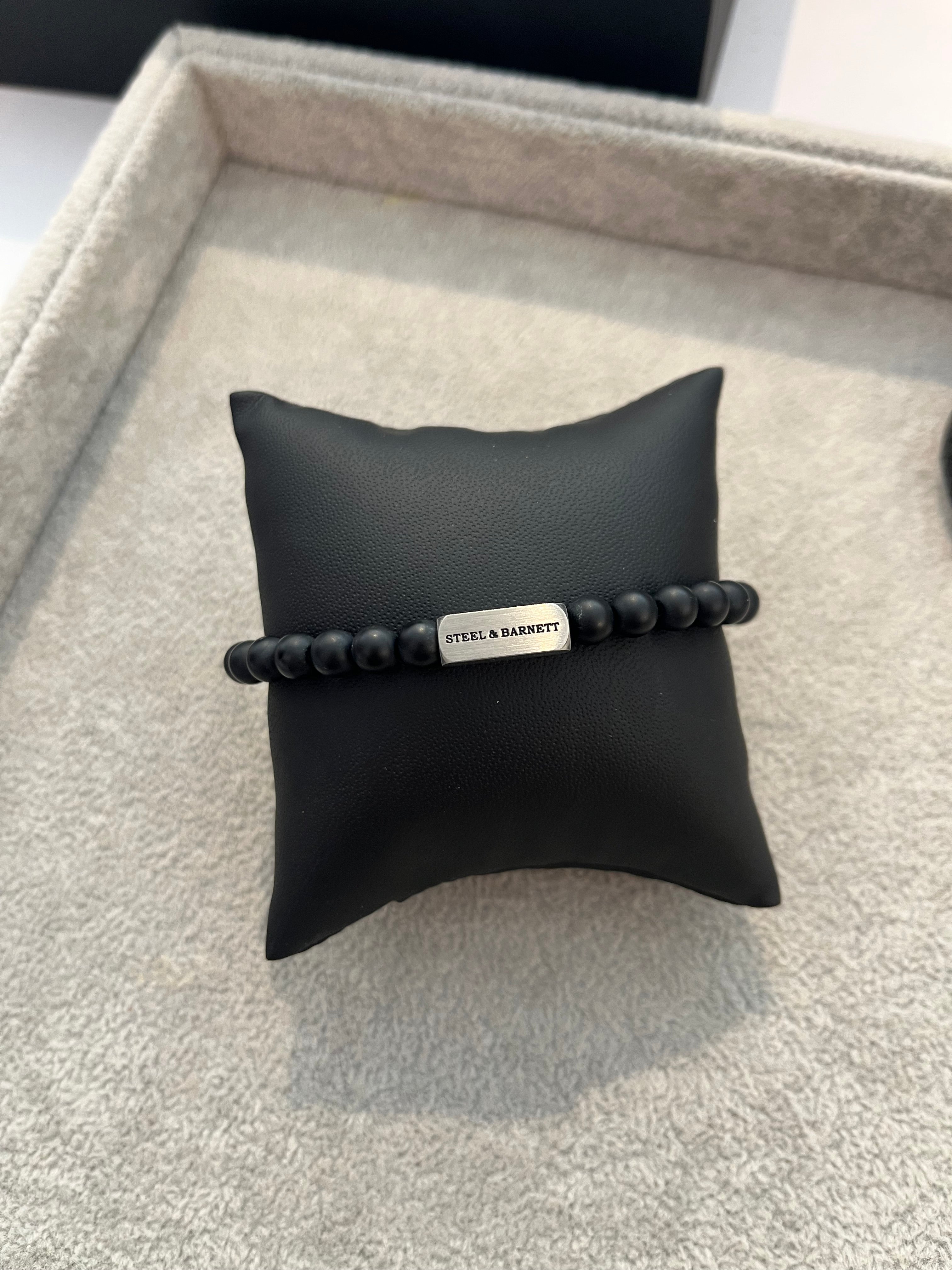 Natural Ned Stones Bracelet {Black/Silver}