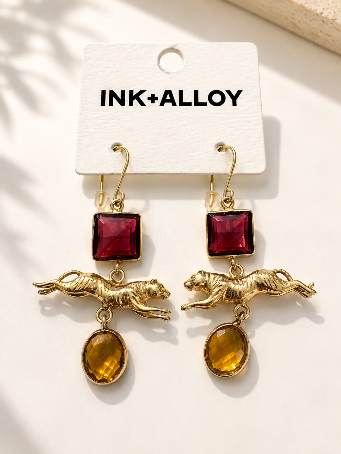 Bianca Tiger Dangle Earrings {Gold}