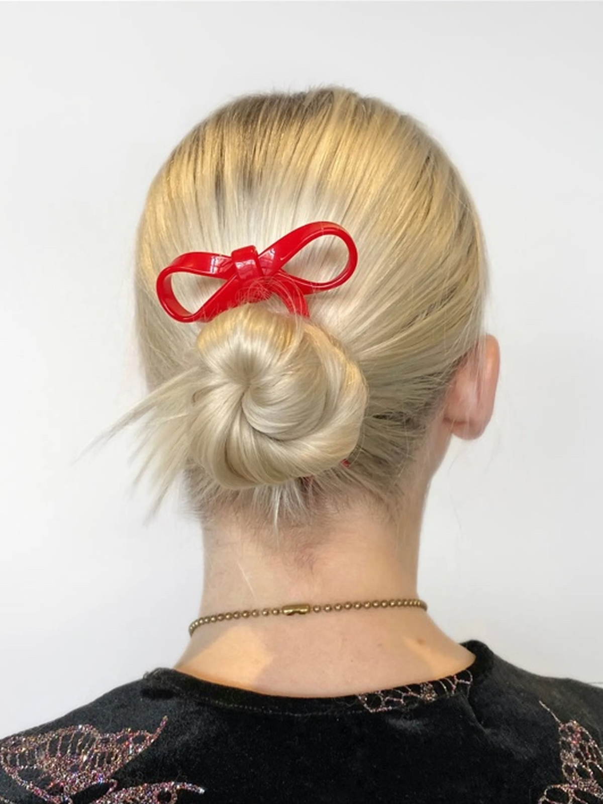 Small Bow Hairpin {Red}