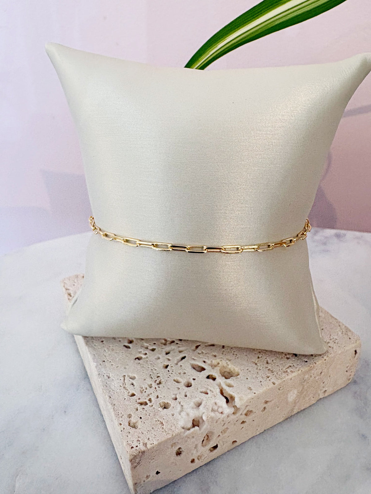 Mini Paperclip Link Bracelet {Gold}