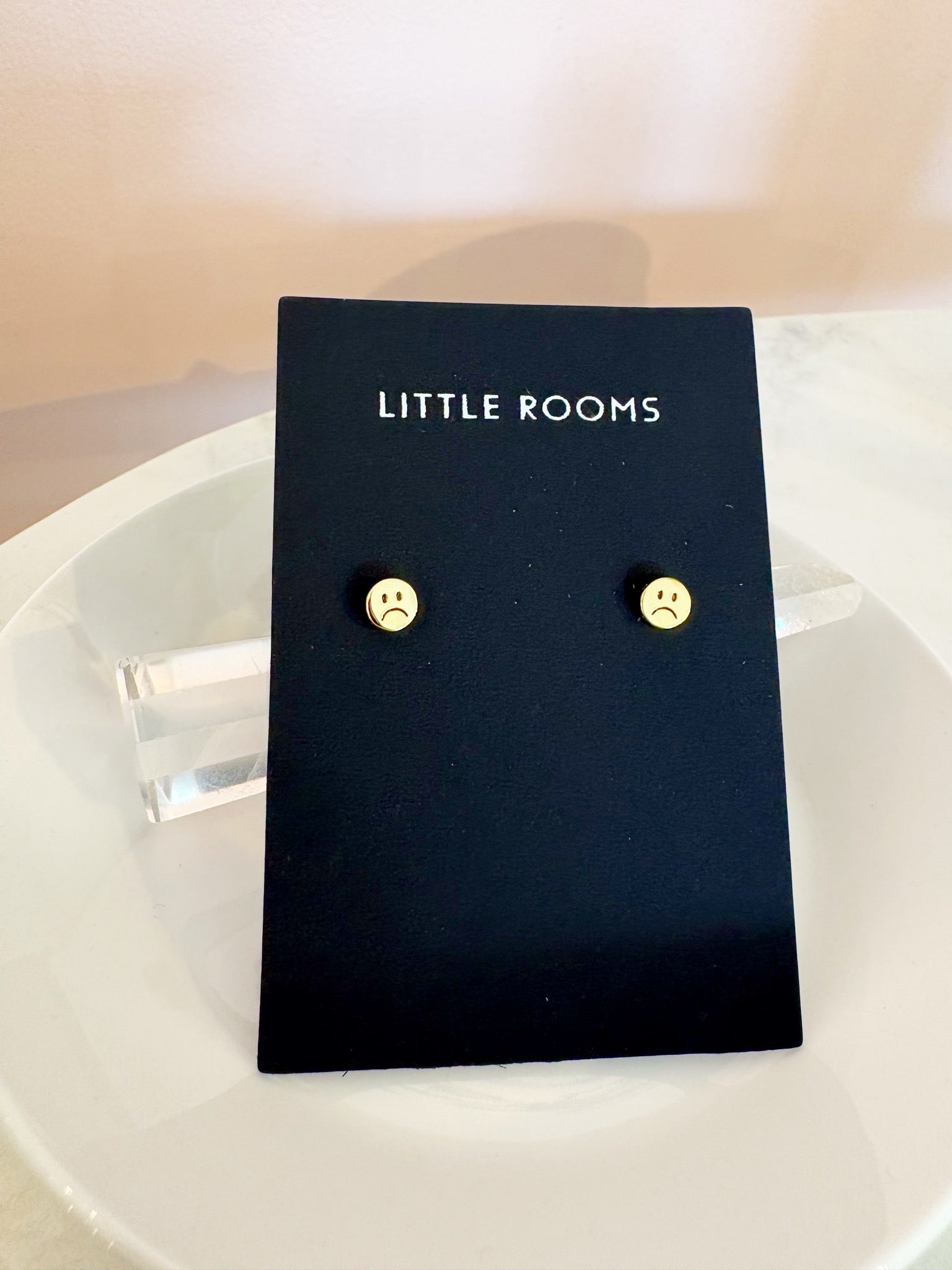 Sad Stud Earrings {Gold}