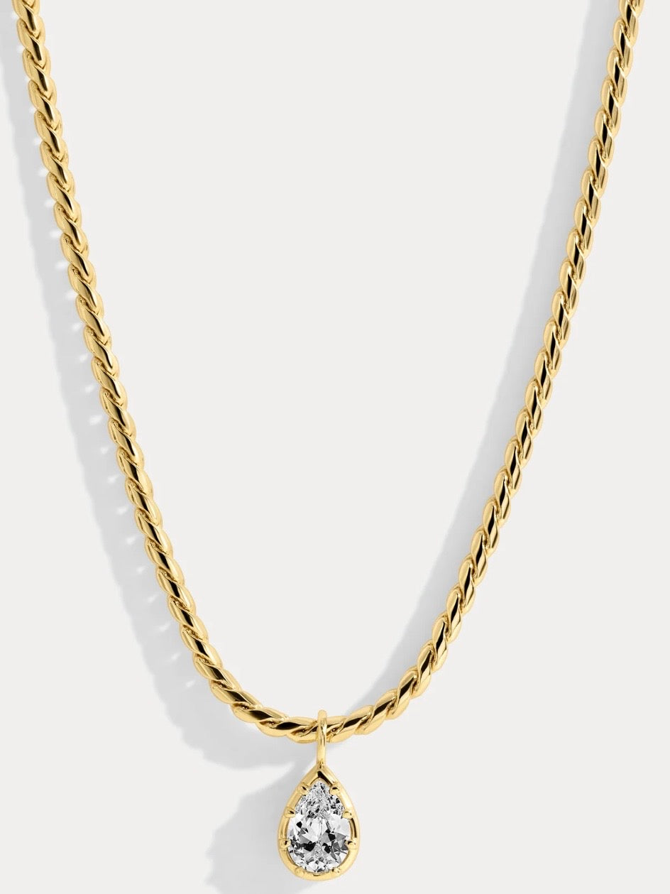 Bruna Pear Necklace {Gold}