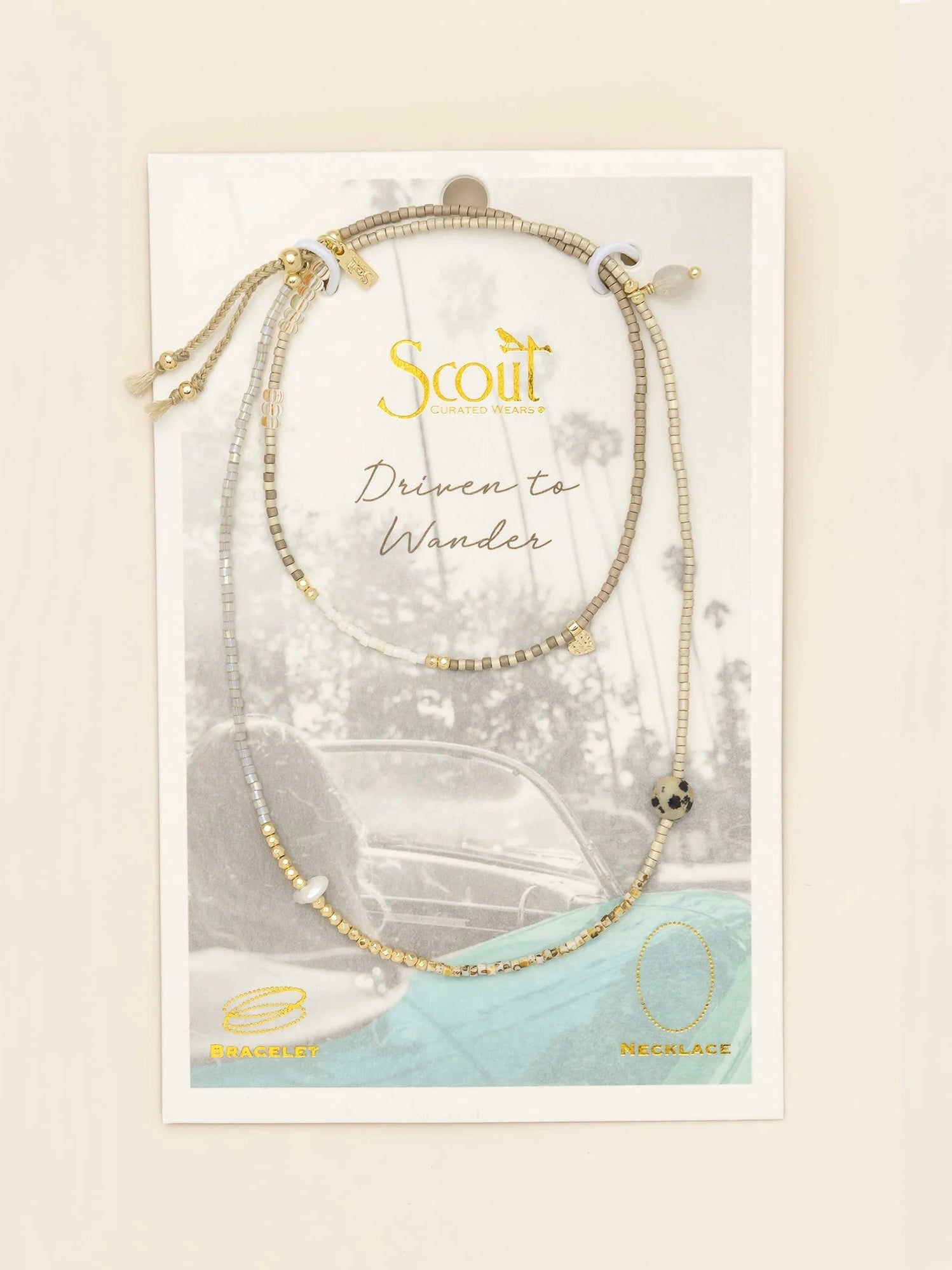 Mixed Media Wrap Bracelet/Necklace {Magic/Labradorite/Gold}