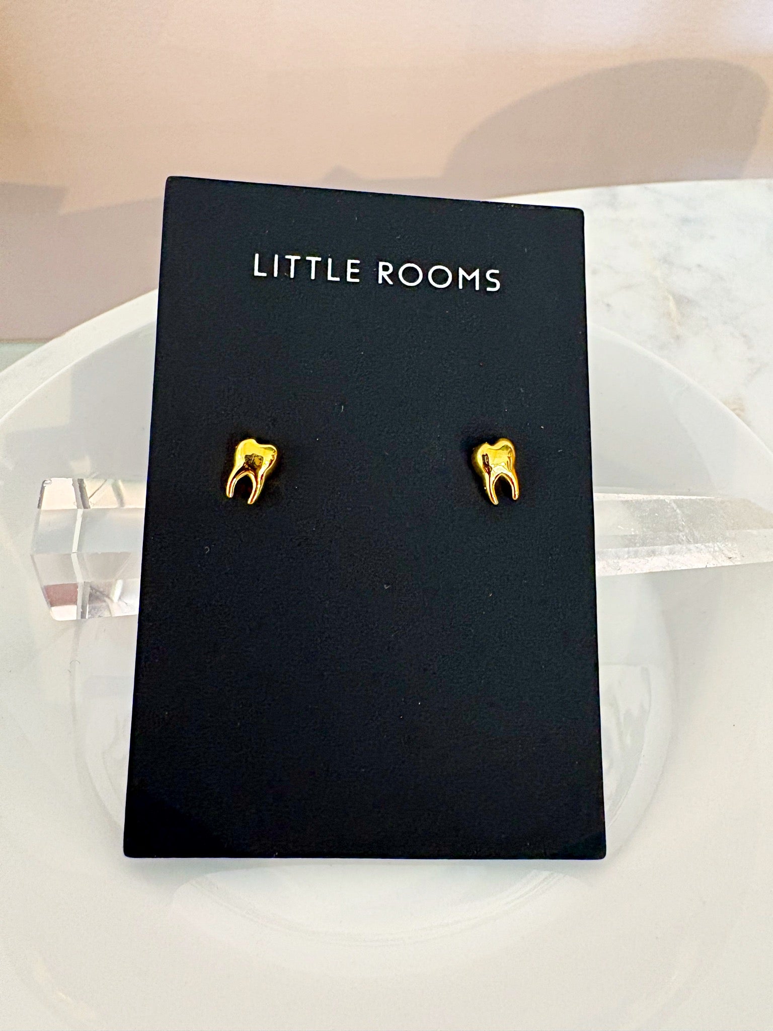 Tooth Stud Earrings {Gold}