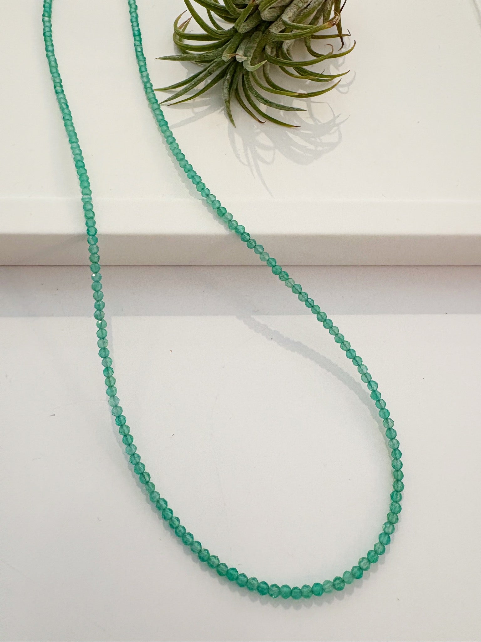 Rondelle Necklace {Silver/Green Onyx}