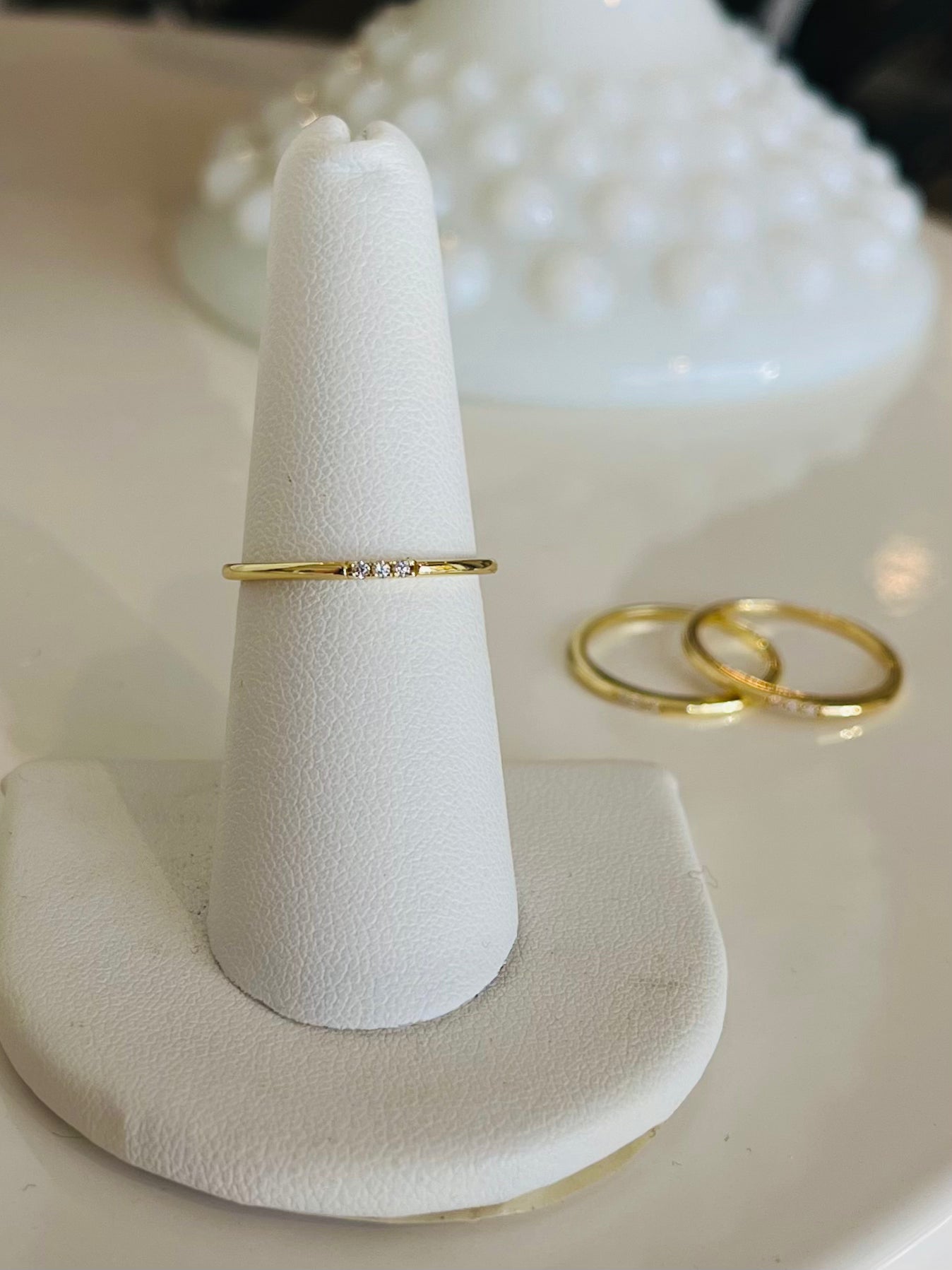 Rhinestone Trio Ring {Gold}