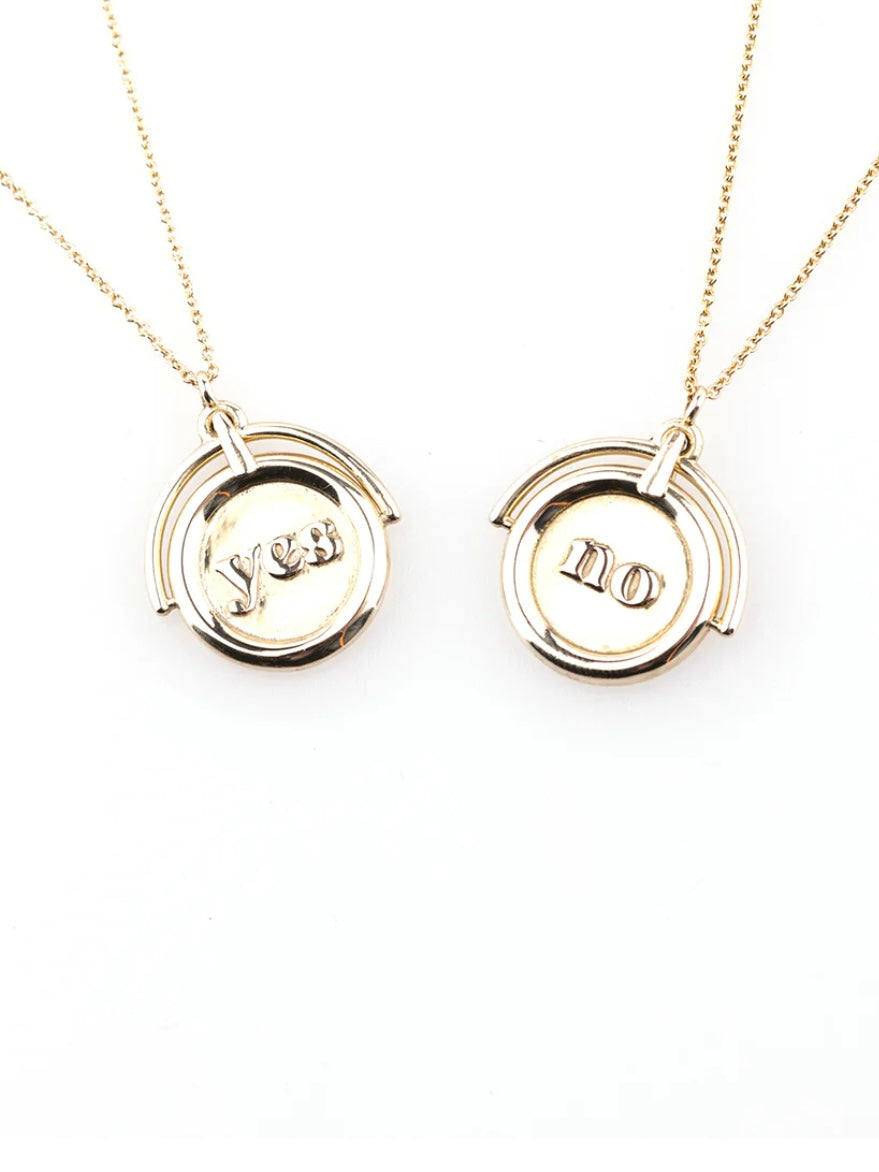 YES/NO Spinner Necklace {Silver}