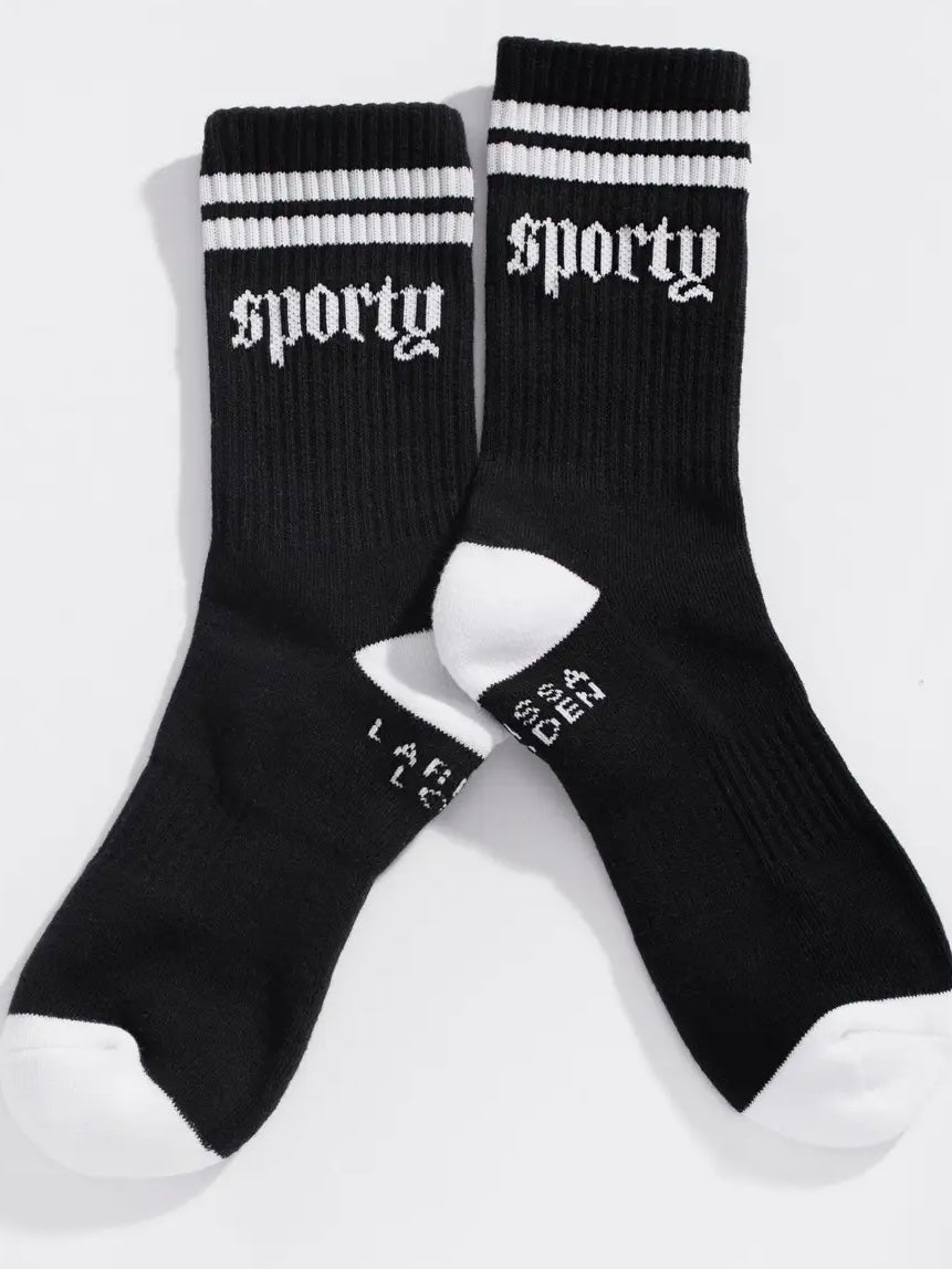 Sporty Athletic Crew Socks {Black}