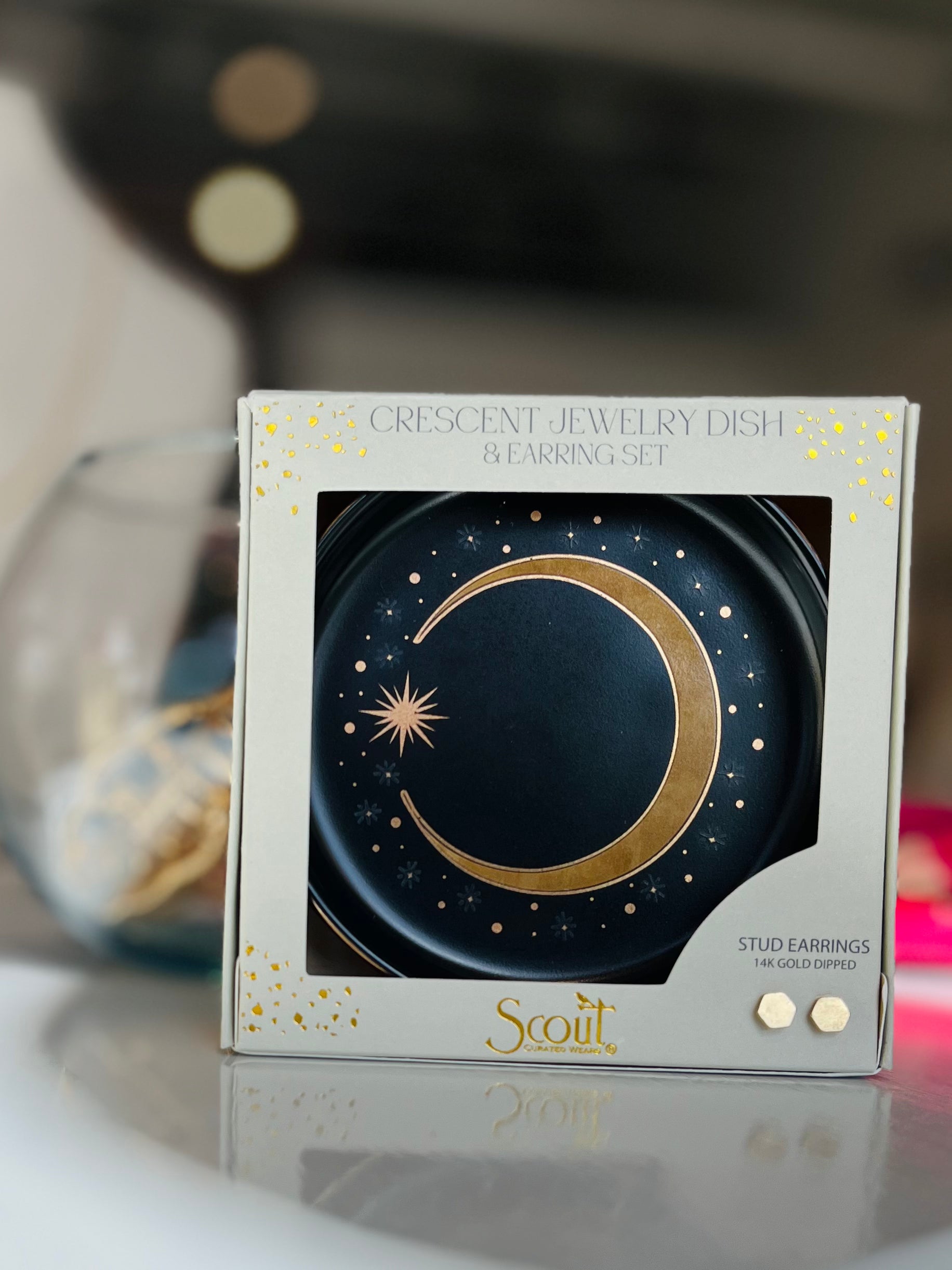 Jewelry Dish and Earring Set {Crescent Moon}