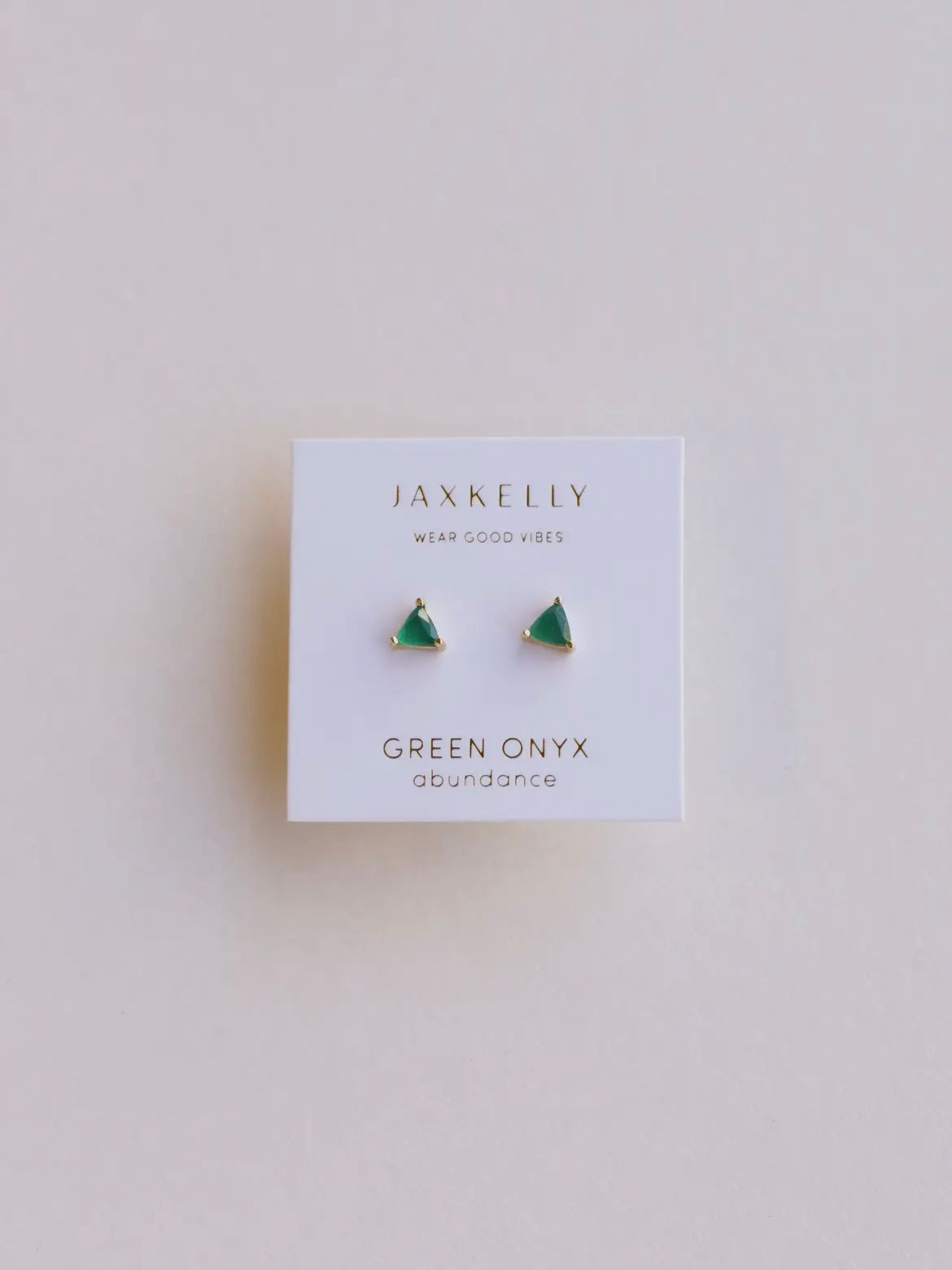Mini Energy Gem Earrings {Green Onyx/Gold}