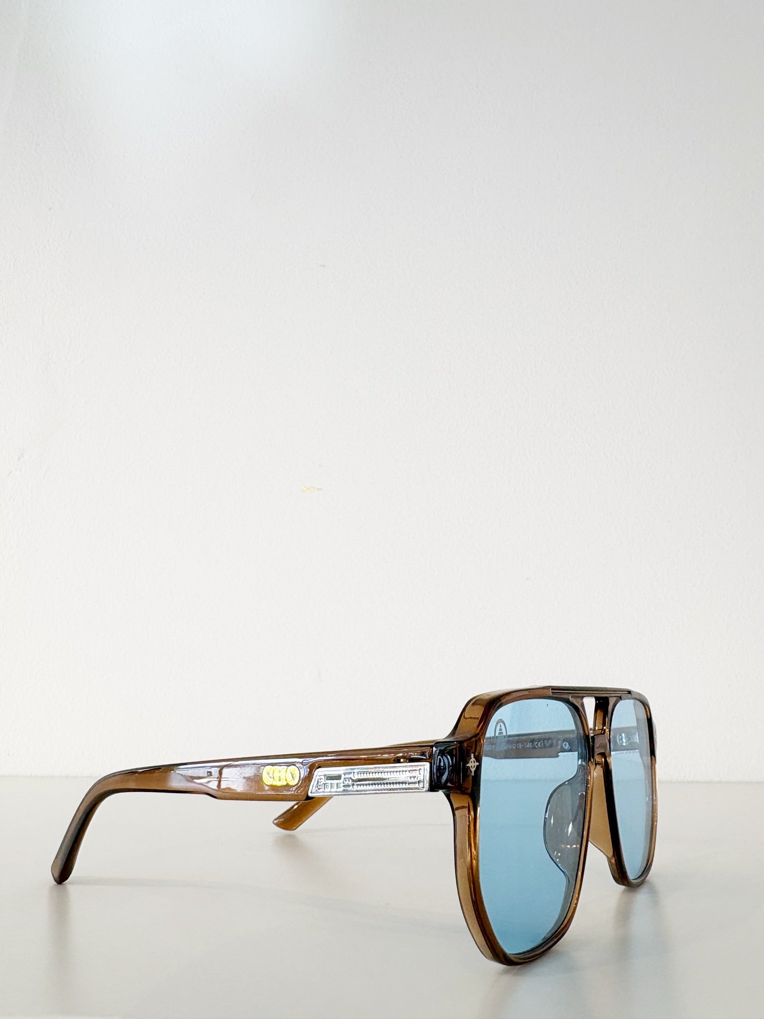 Sebastian Cho Oversized Aviators {Mocha/Blue}