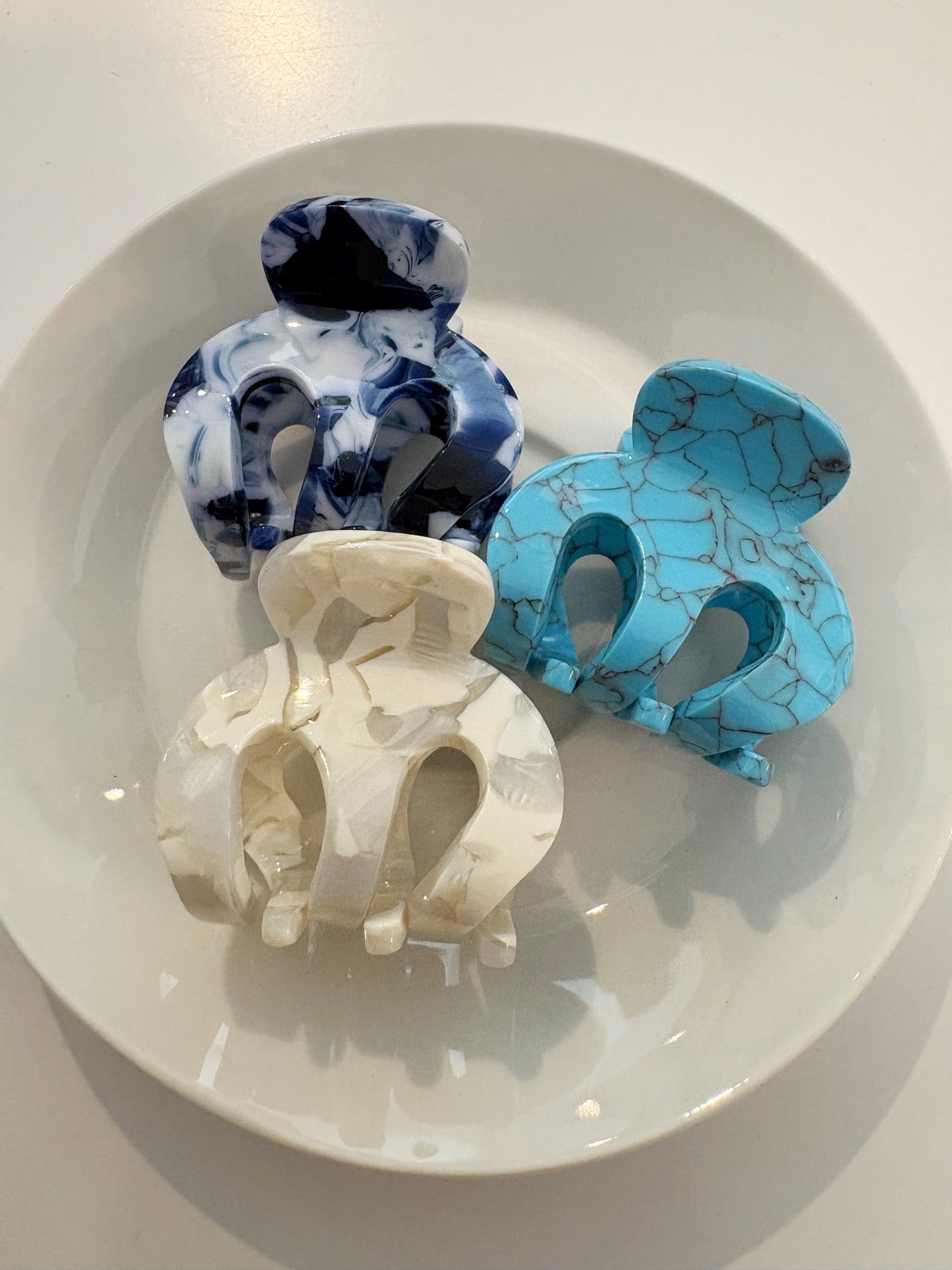 1.5" Acrylic Hair Claw Clip Set {Blue Mix}