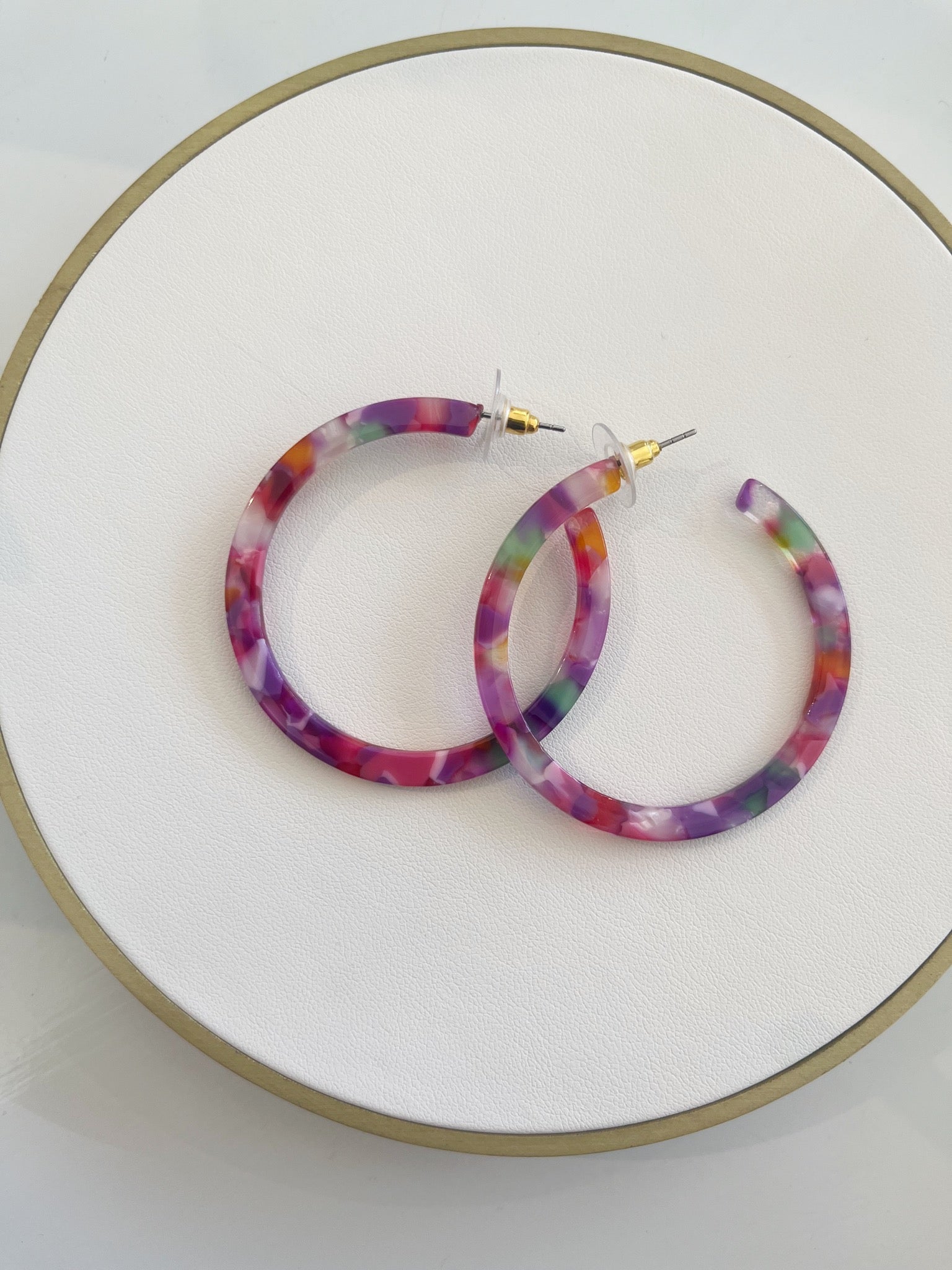 2" Acrylic Post Hoops {Paradise Pink}