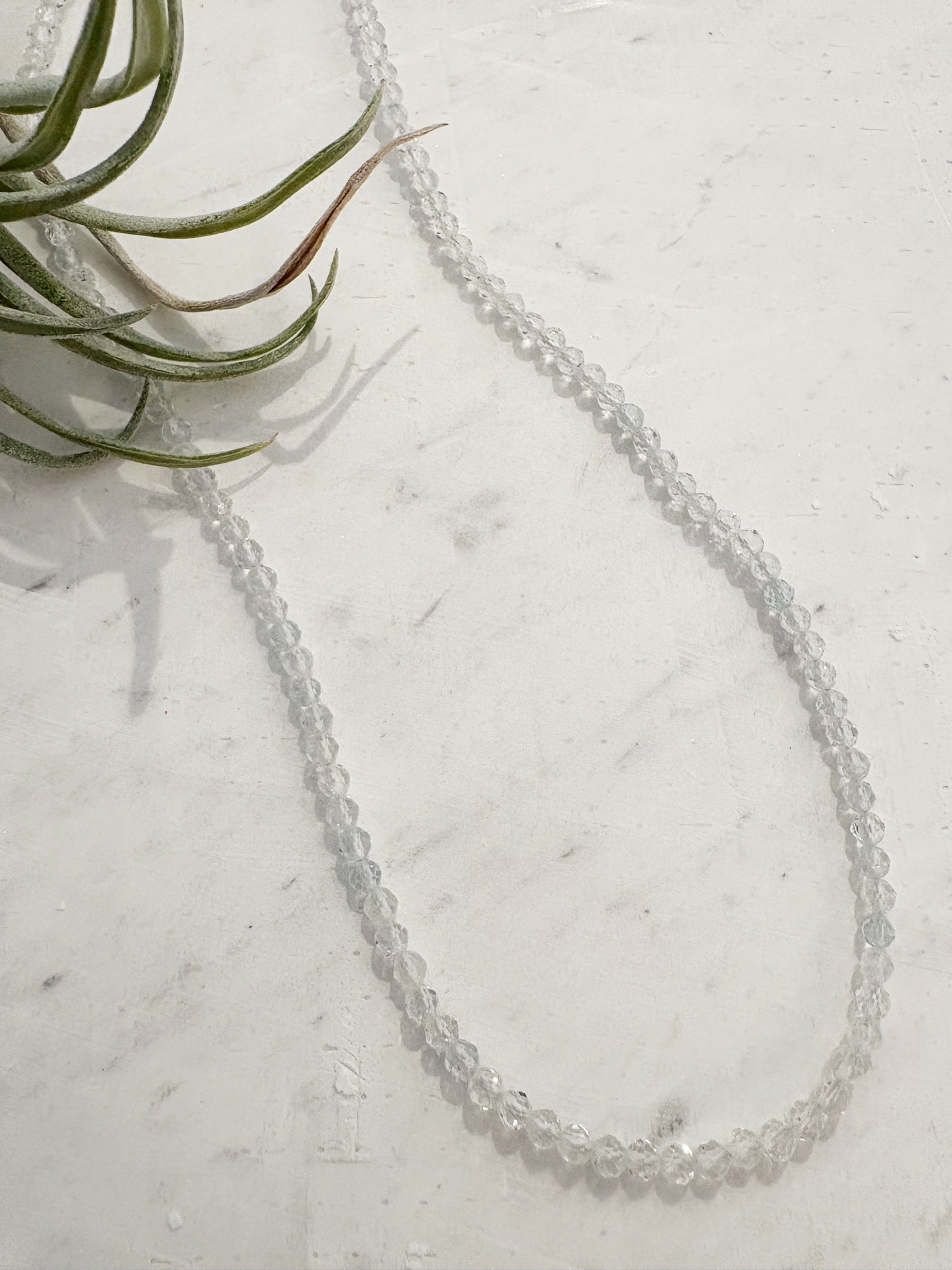 3.5mm Rondell Necklace {White Topaz/Silver}