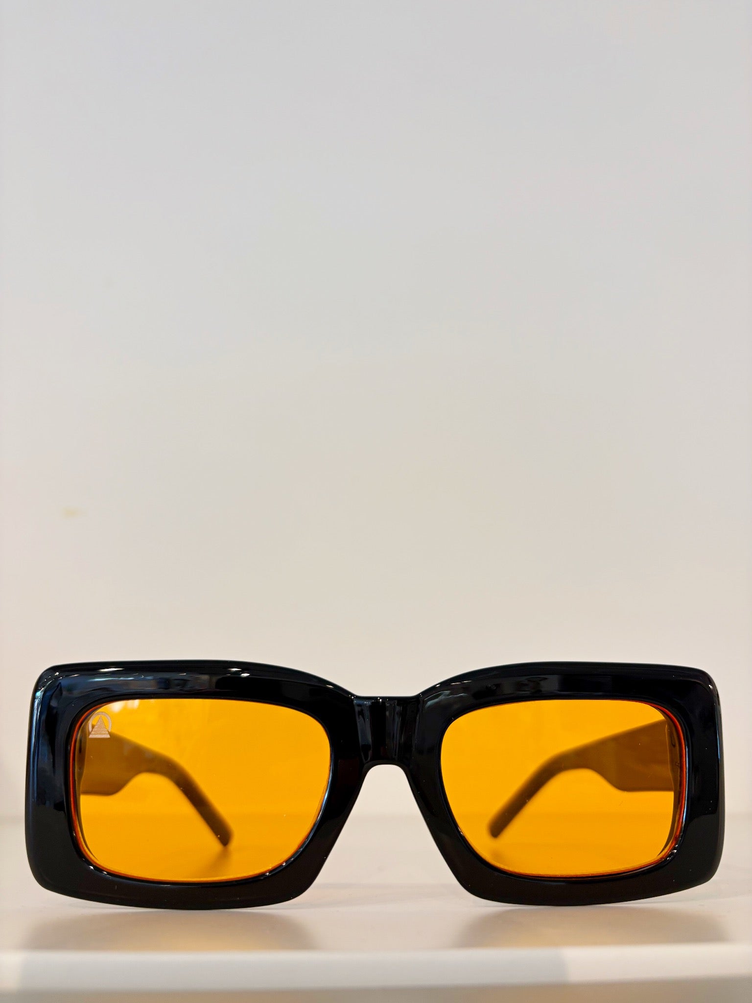 Sebastian Cho Rectangle Sunglasses {Black/Amber}