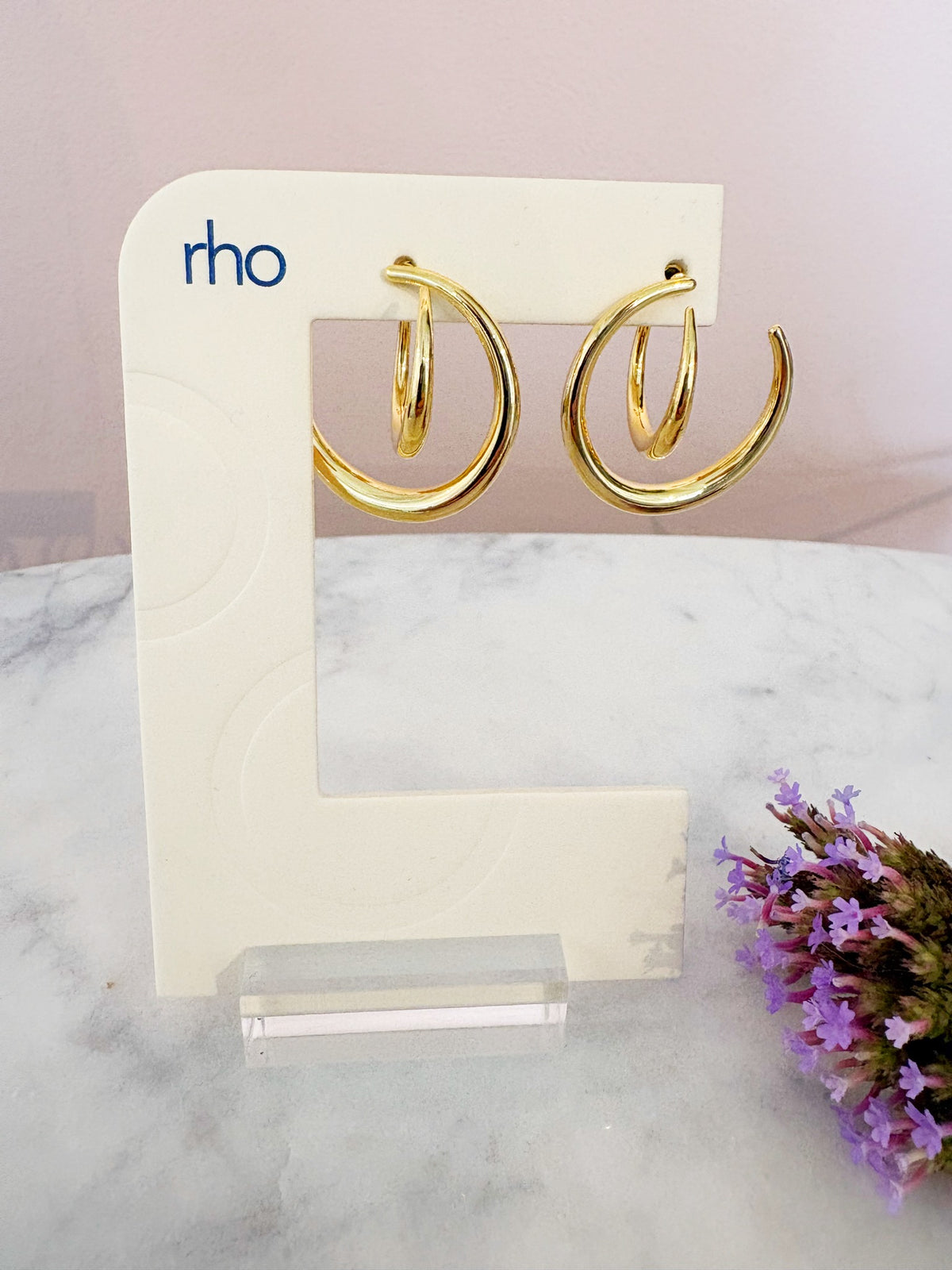 Two Dimensional Hoop Earrings {Gold}