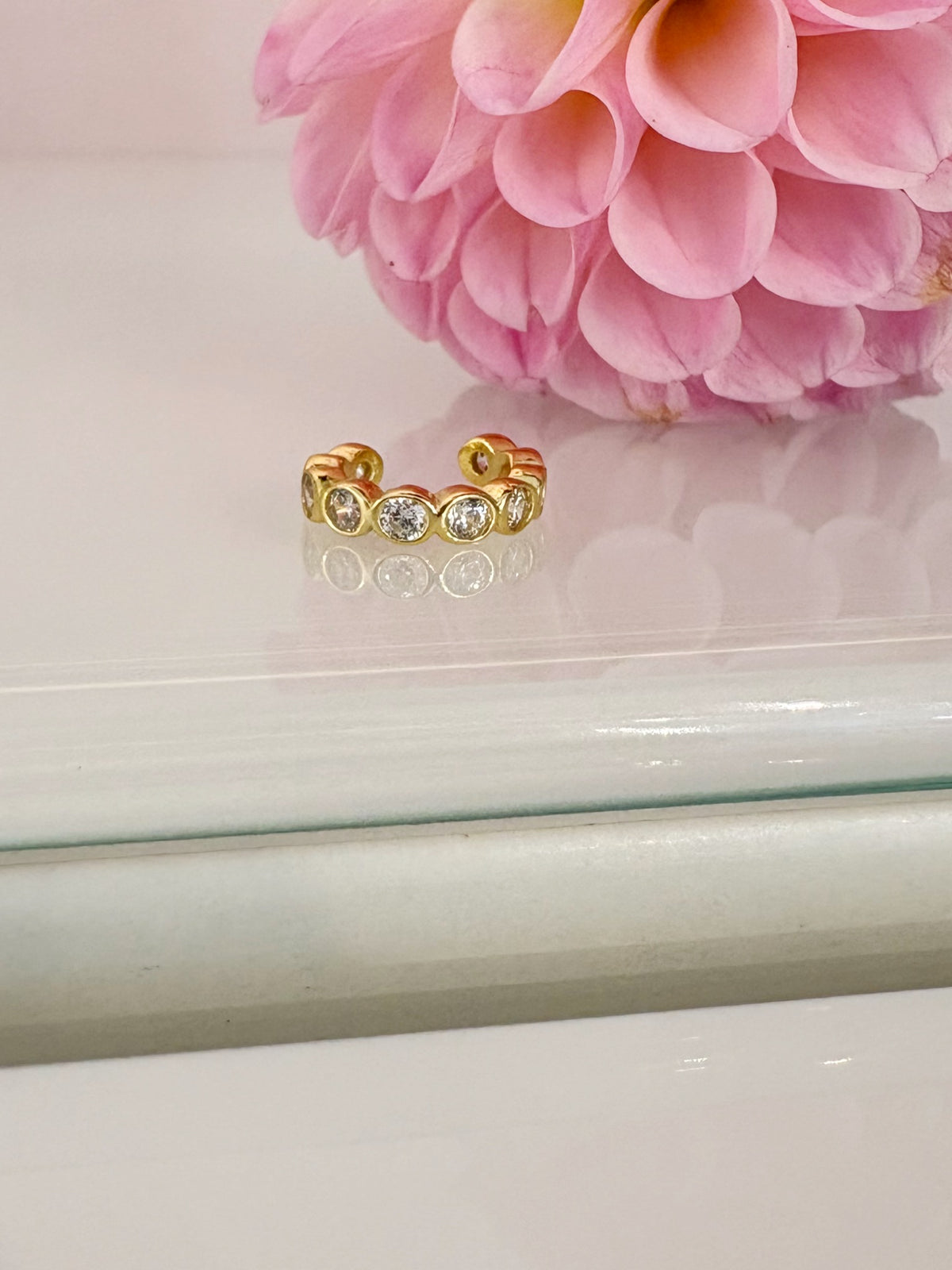 Sparkle Bezel Ear Cuff {Gold}