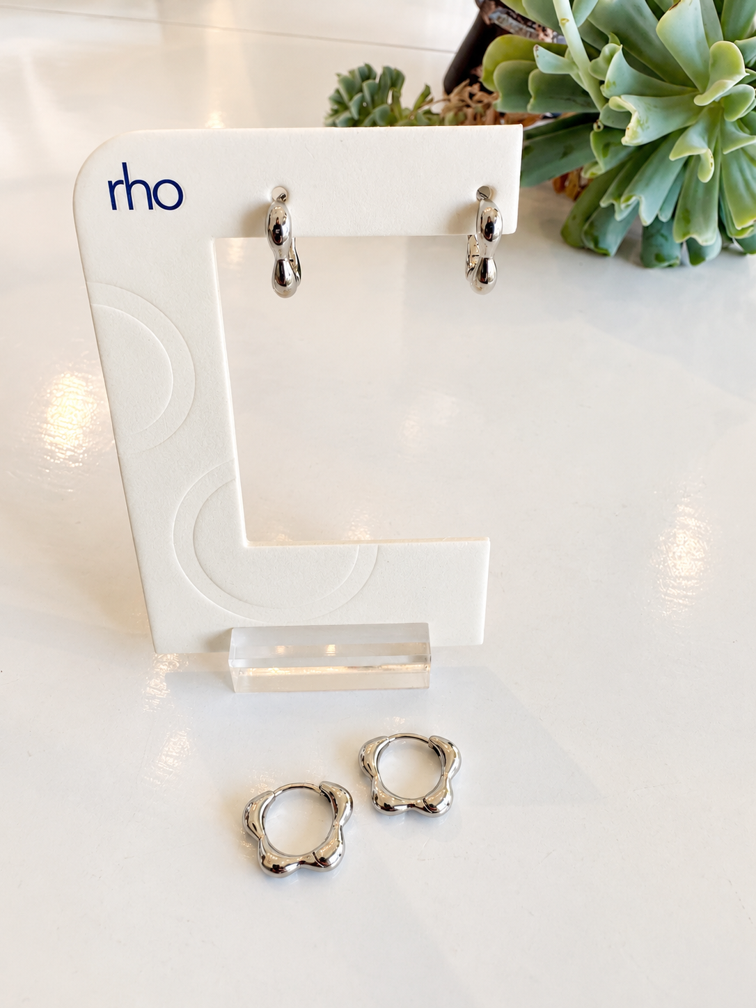 Flower Huggies Hoops {Silver}