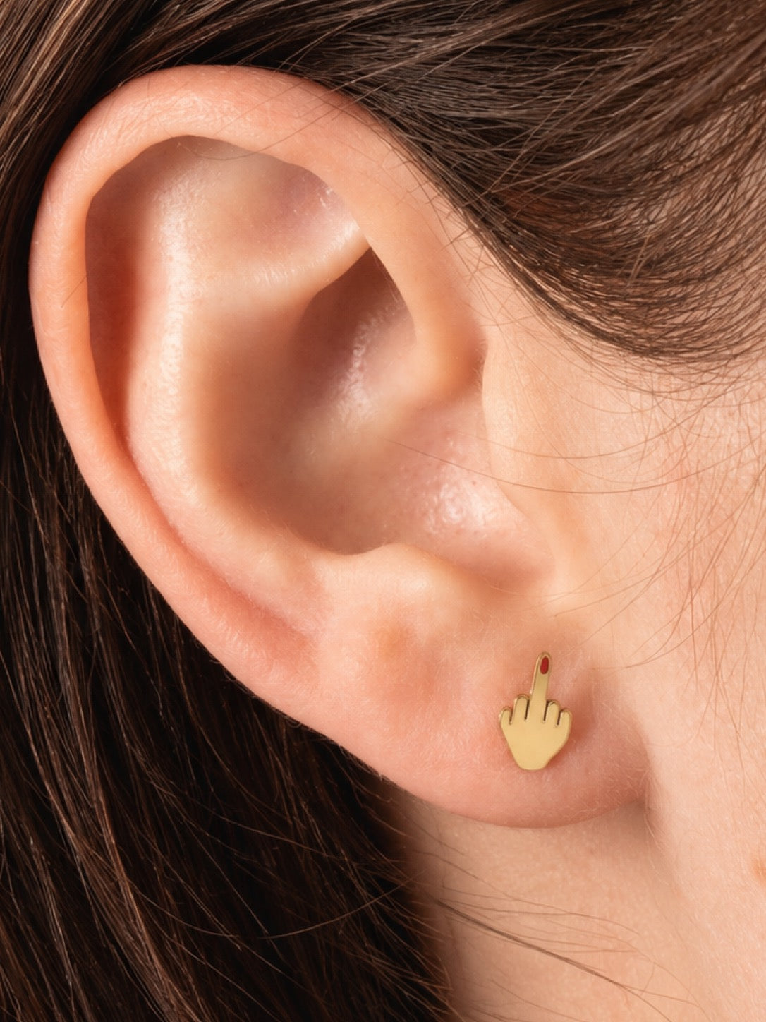 Middle Finger Earrings {Gold}