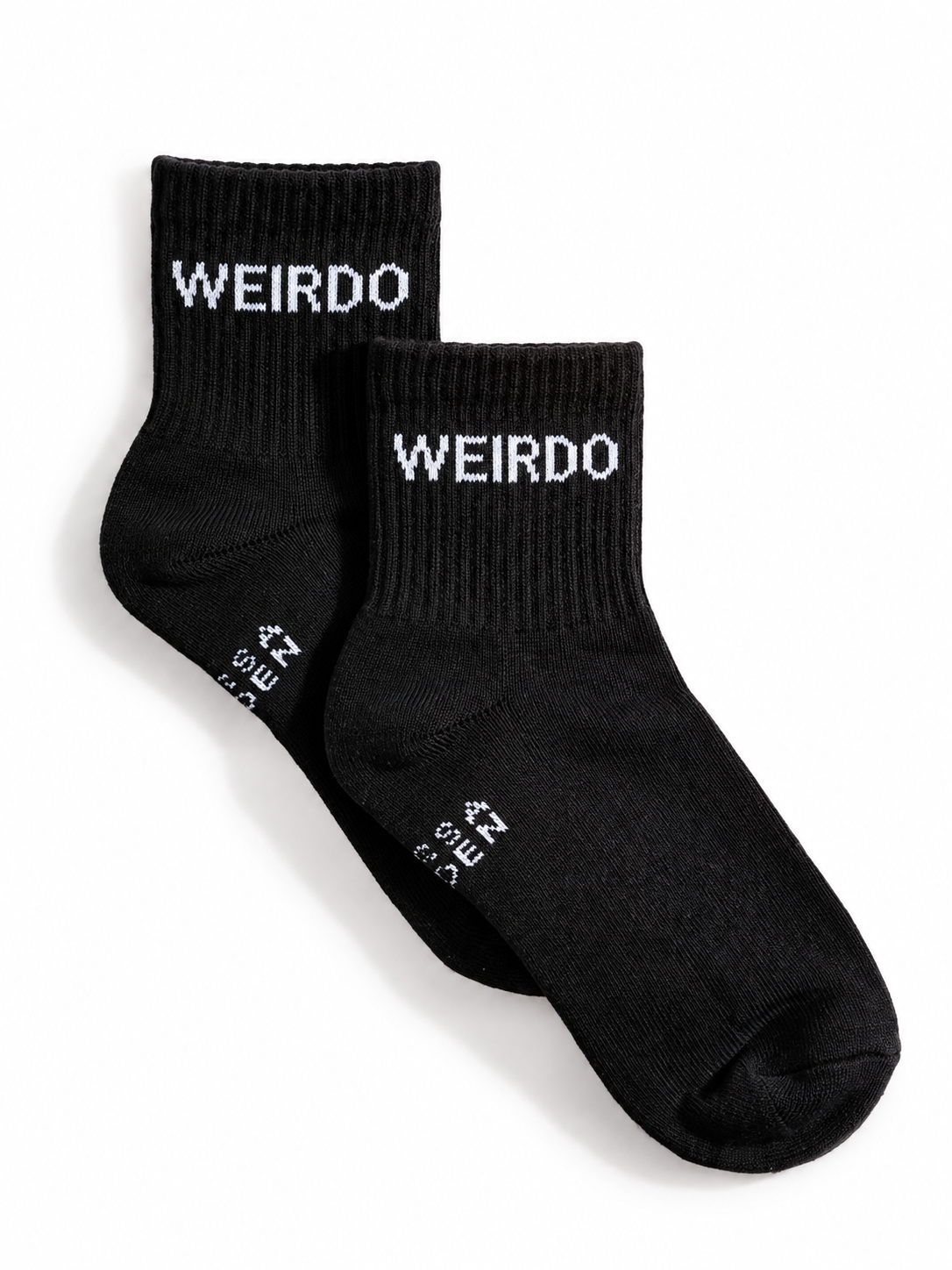 Weirdo Quarter Crew Socks {Black}