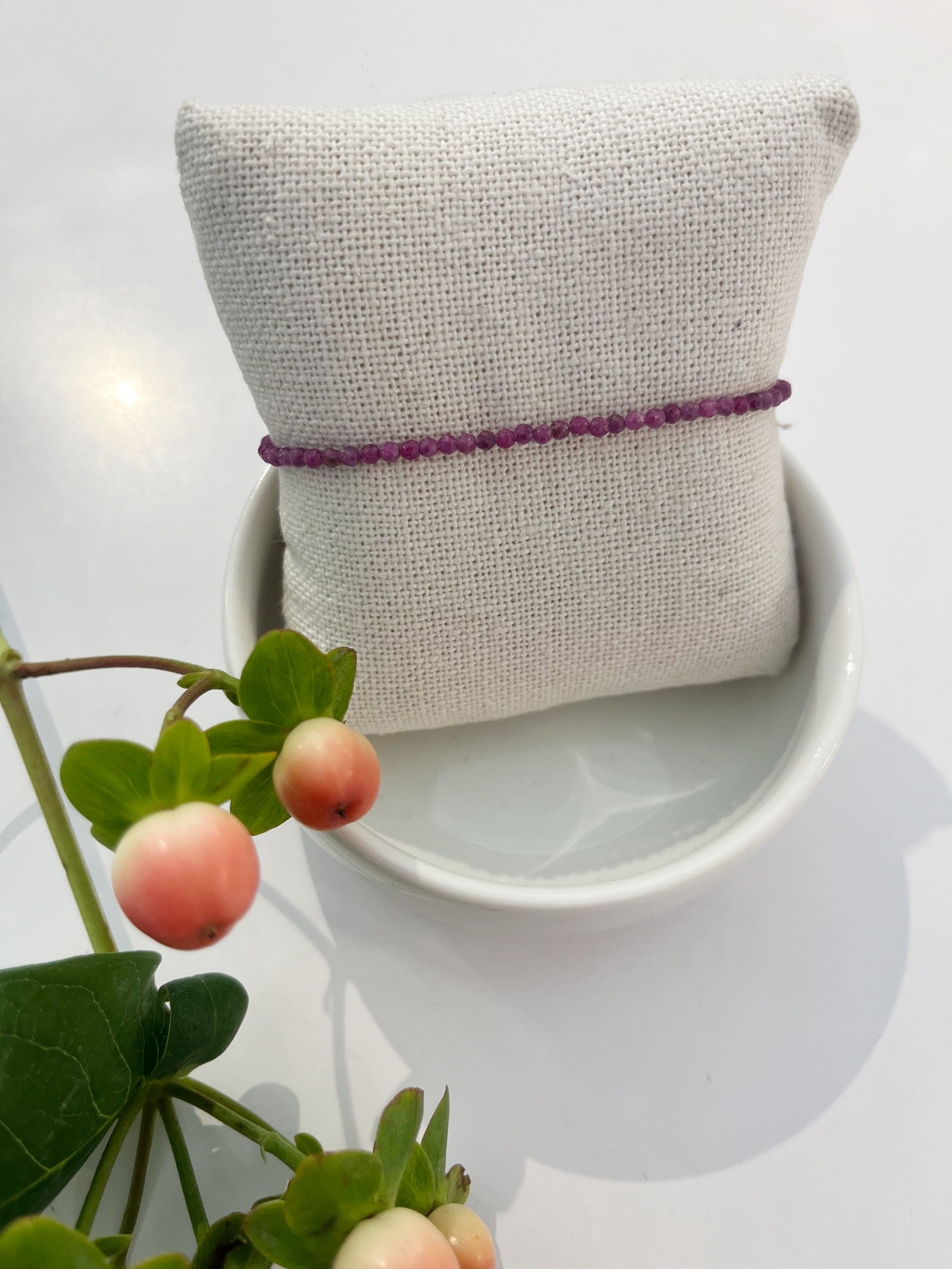 Rondelle Bracelet {Silver/Ruby}