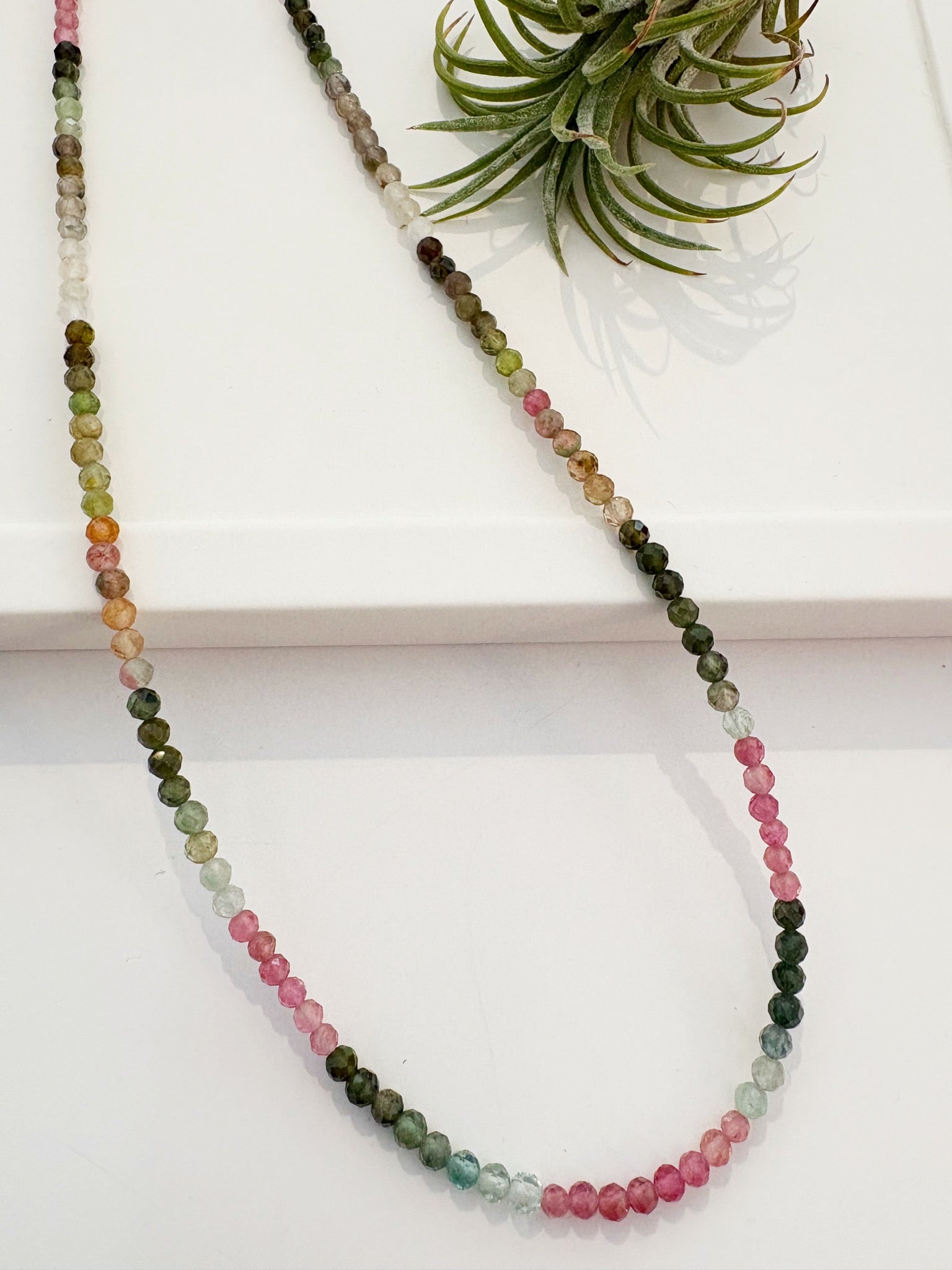 Rondelle Necklace {Silver/Multi Tourmaline 3.5mm}