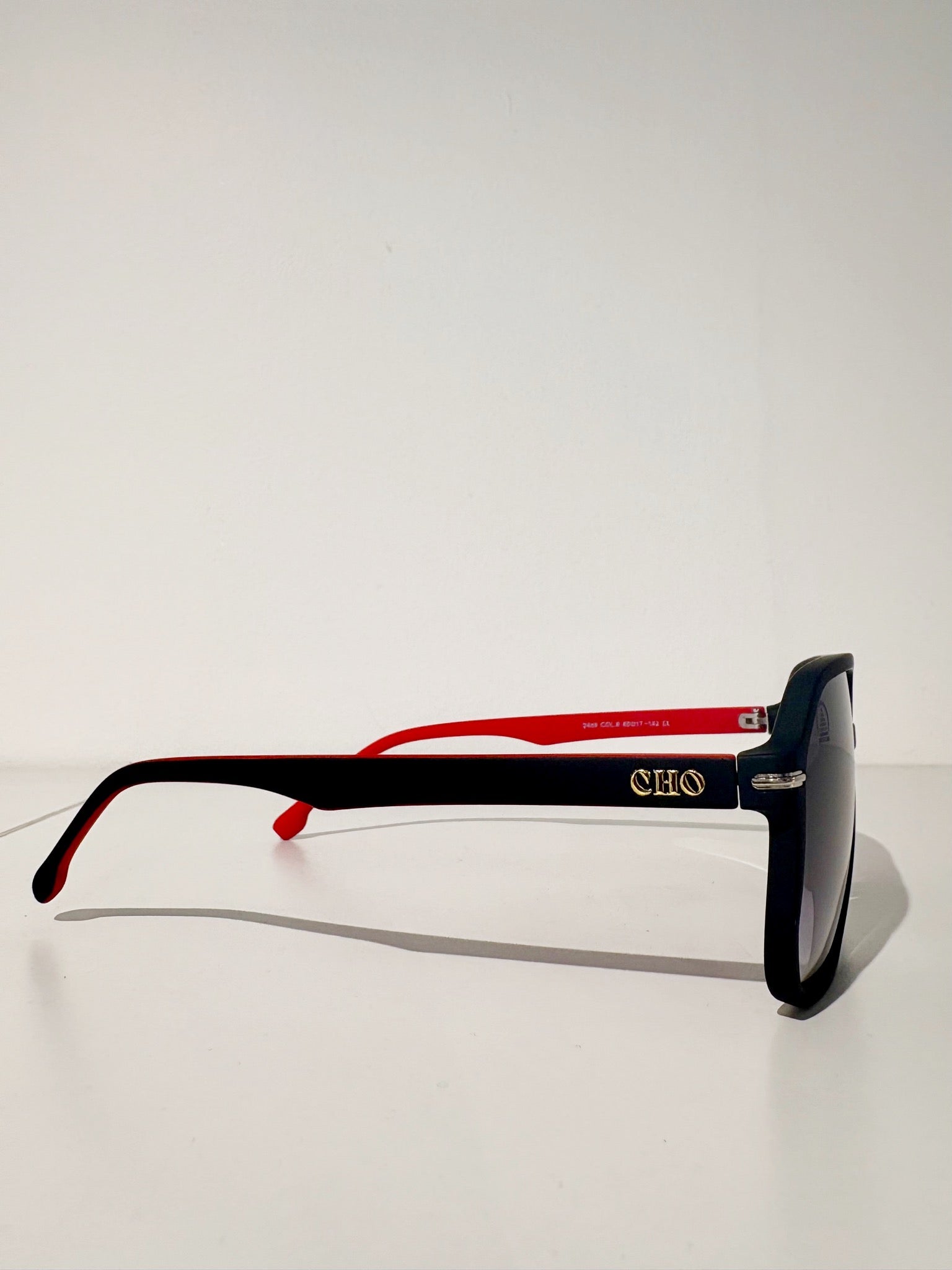 Sebastian Cho Aviators {Matte Black/Red}