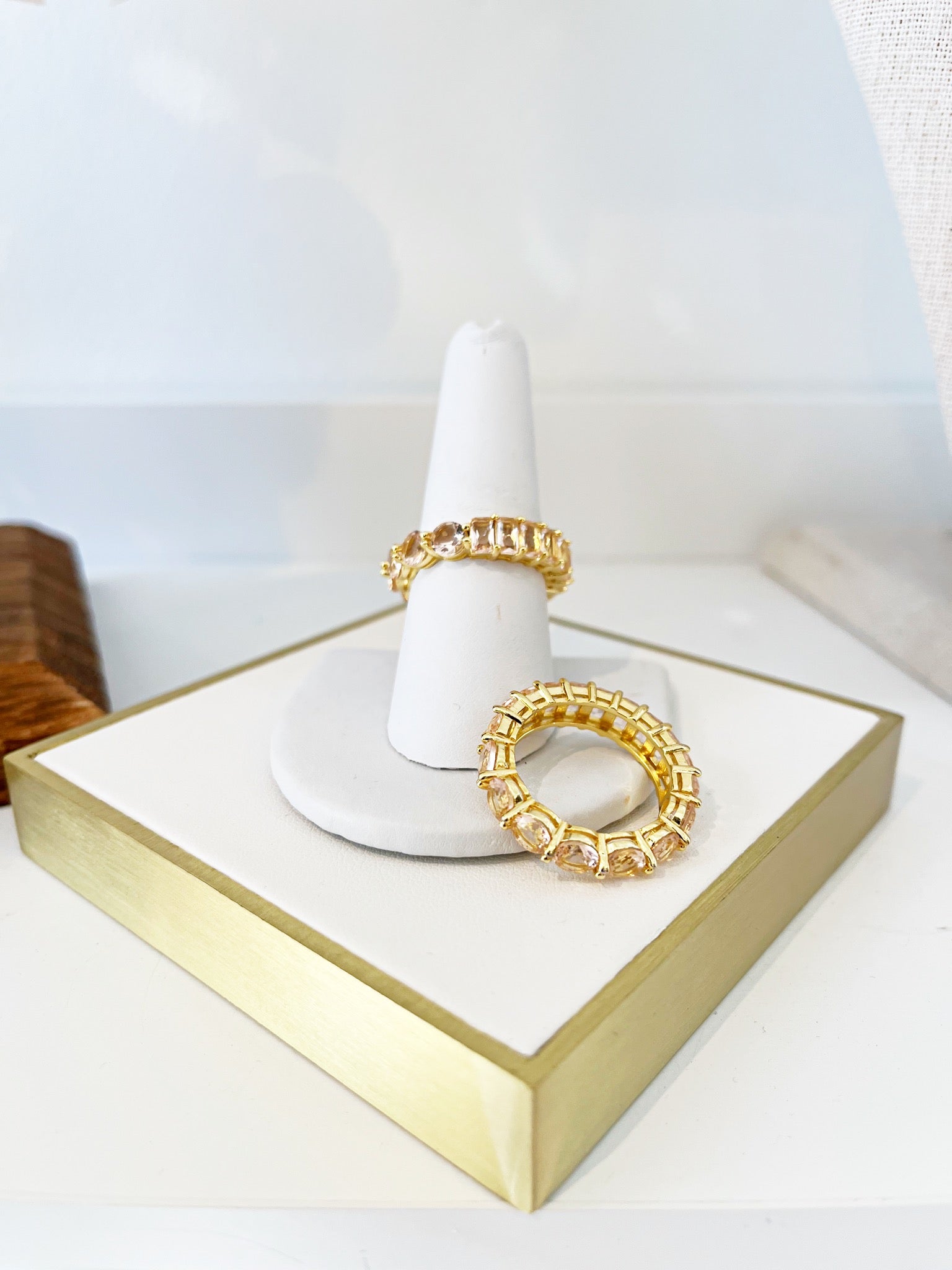 Sparkle Statement Eternity Ring {Gold/Blush}