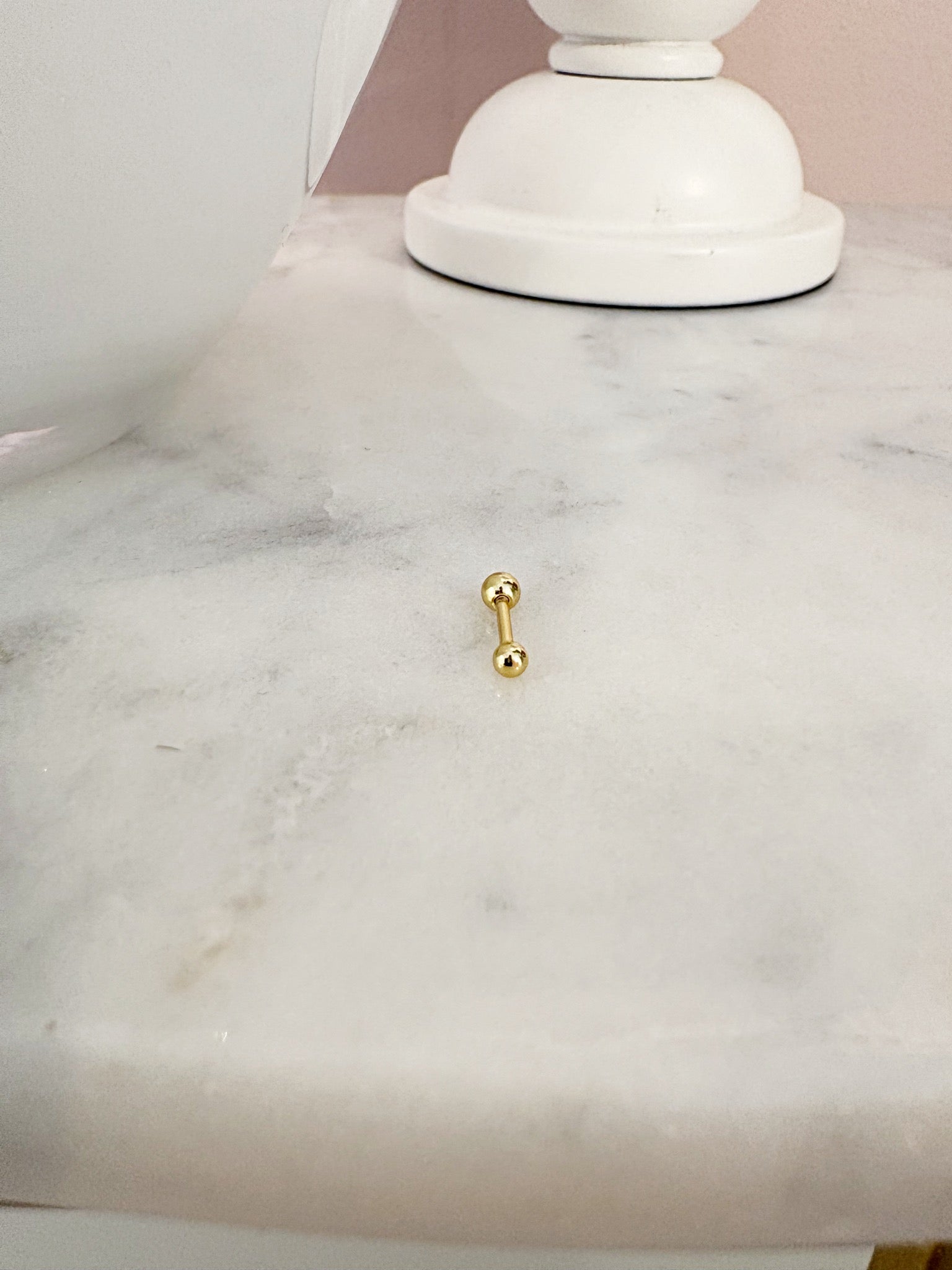 Mini Sphere Barbell SINGLE Earring {Gold}