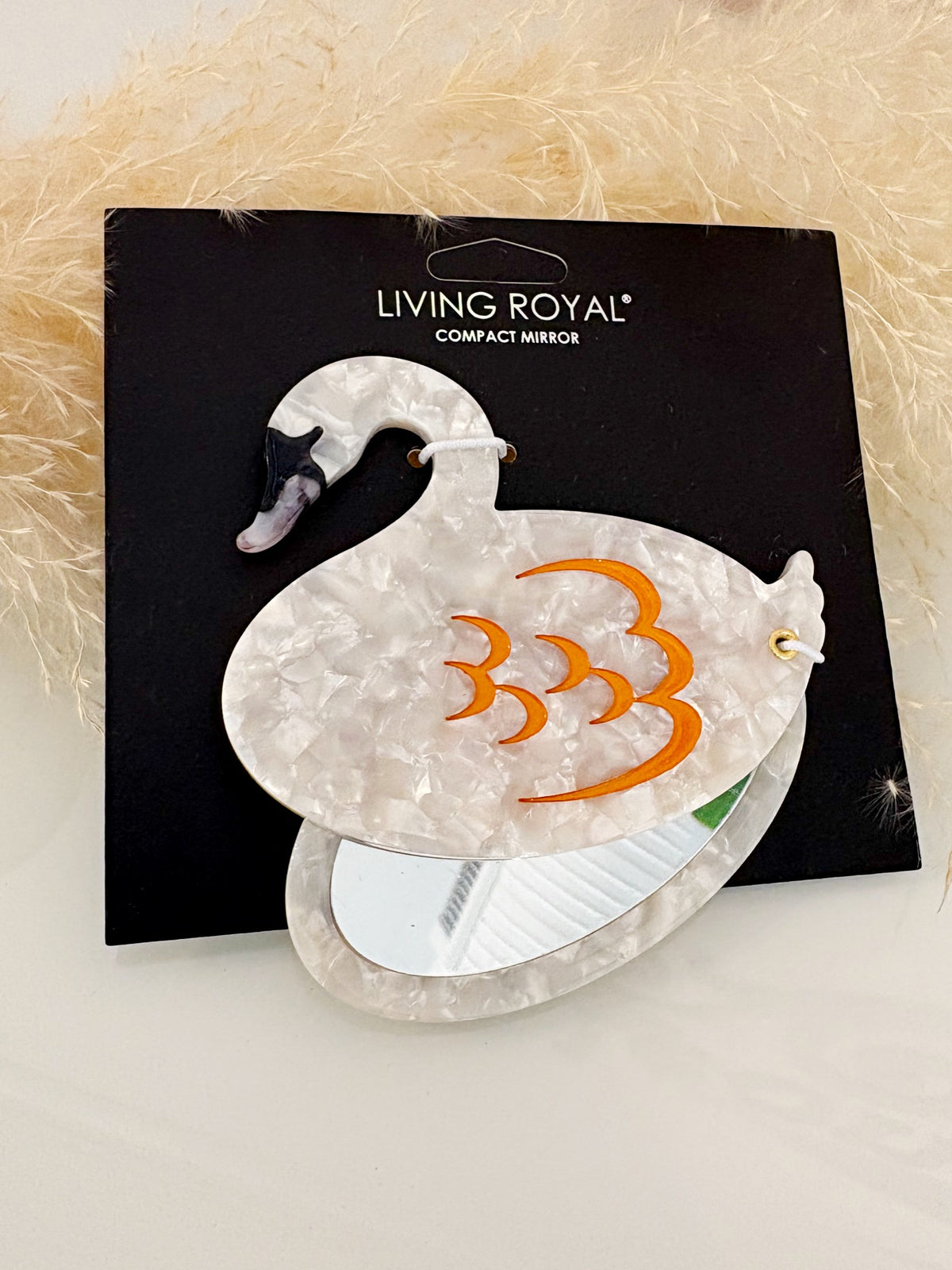 Swing Hinge Compact Mirror {Swan}
