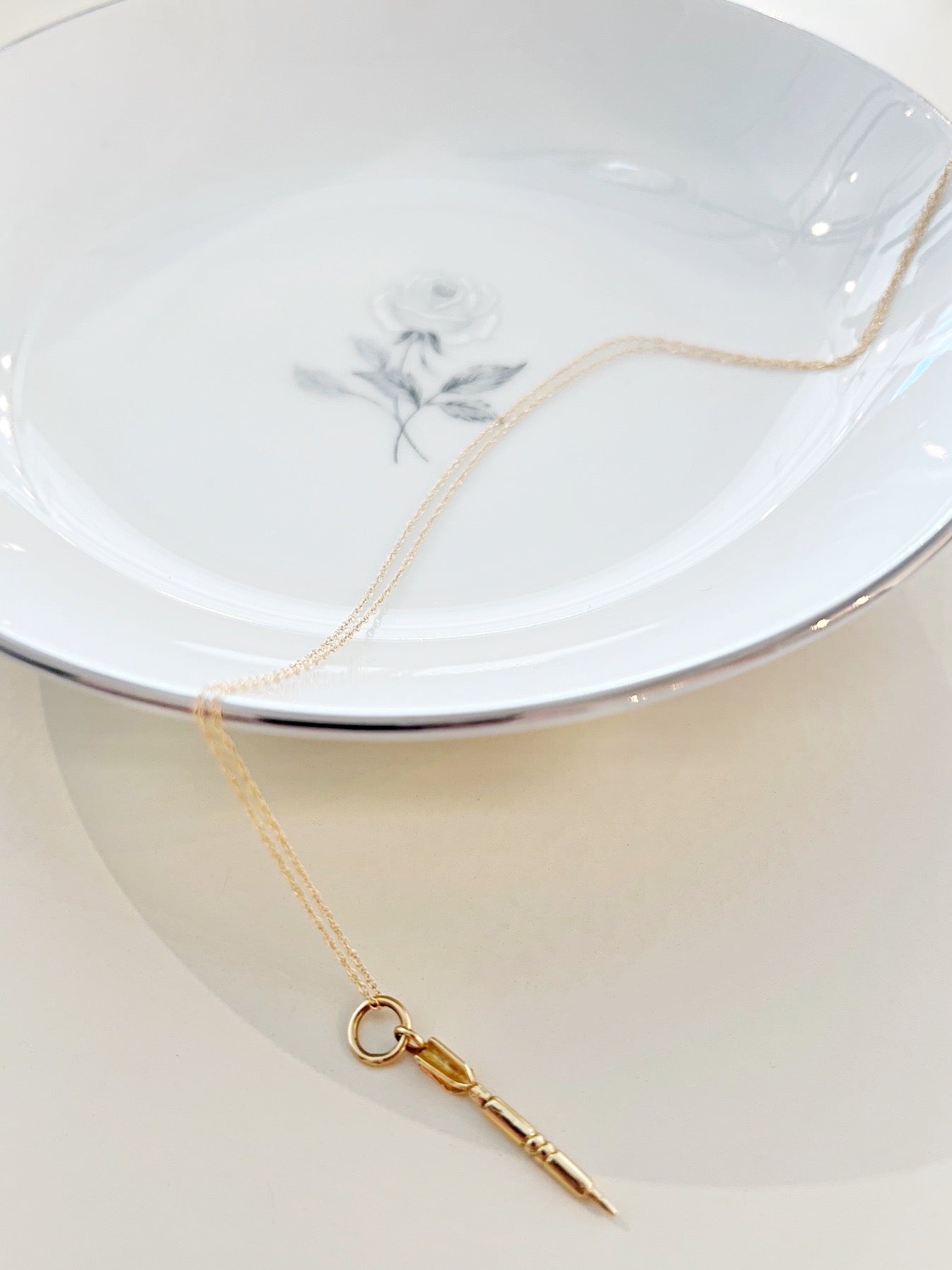 Dart Pendant Necklace {14kt/Estate}
