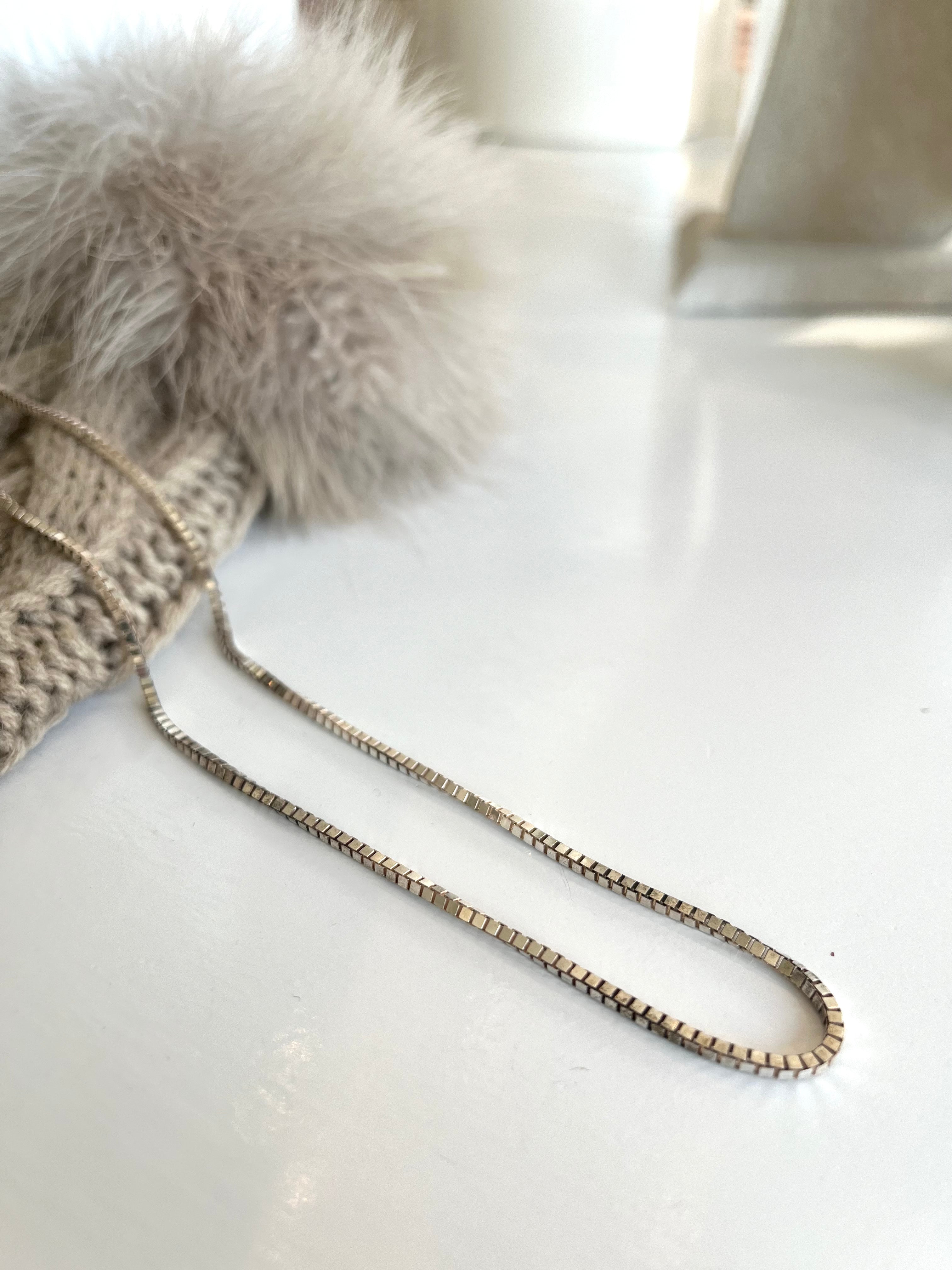 2mm Box Chain Necklace {Silver/Estate}