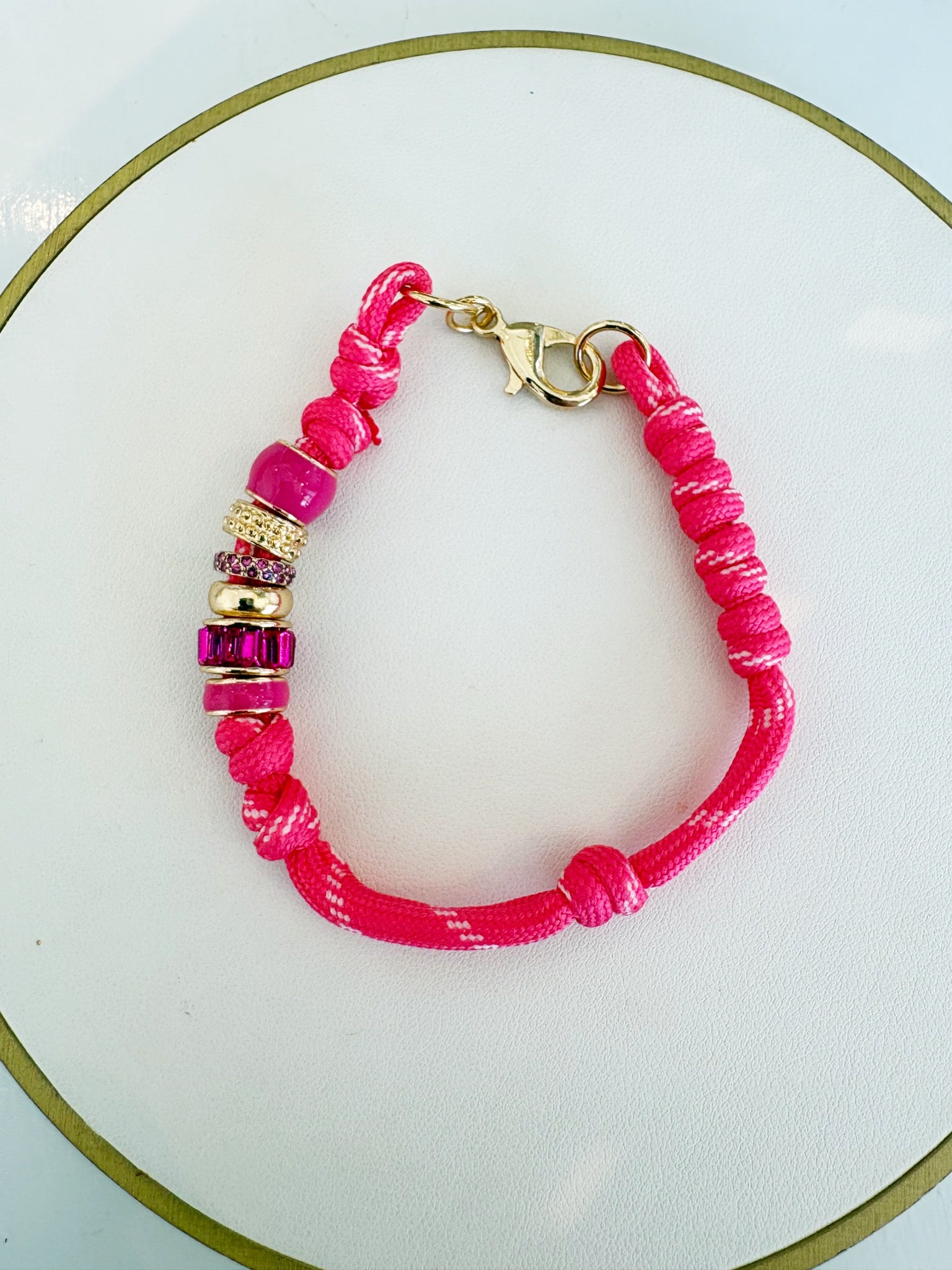 Lottie Multi Bead Paracord Bracelet {Fuchsia}