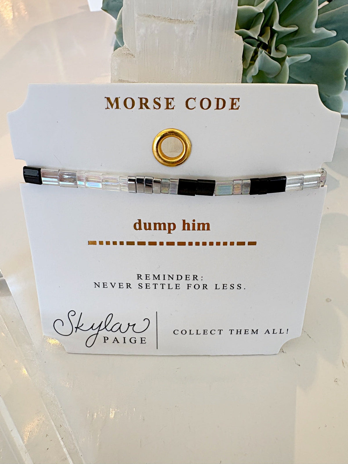 Dump Him Morse Code Tila Bracelet