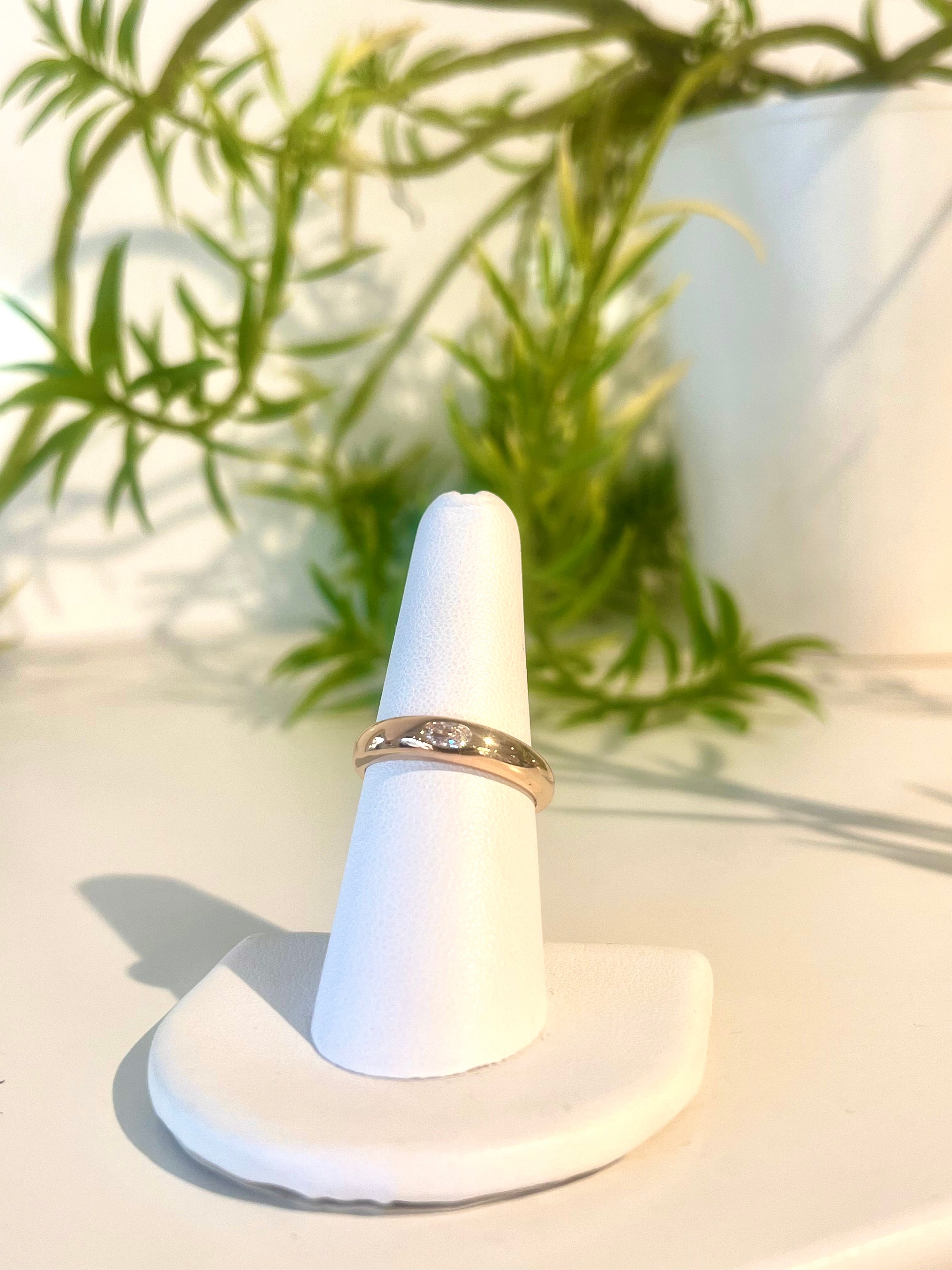 Rhinestone Dome Ring {Clear/Gold}